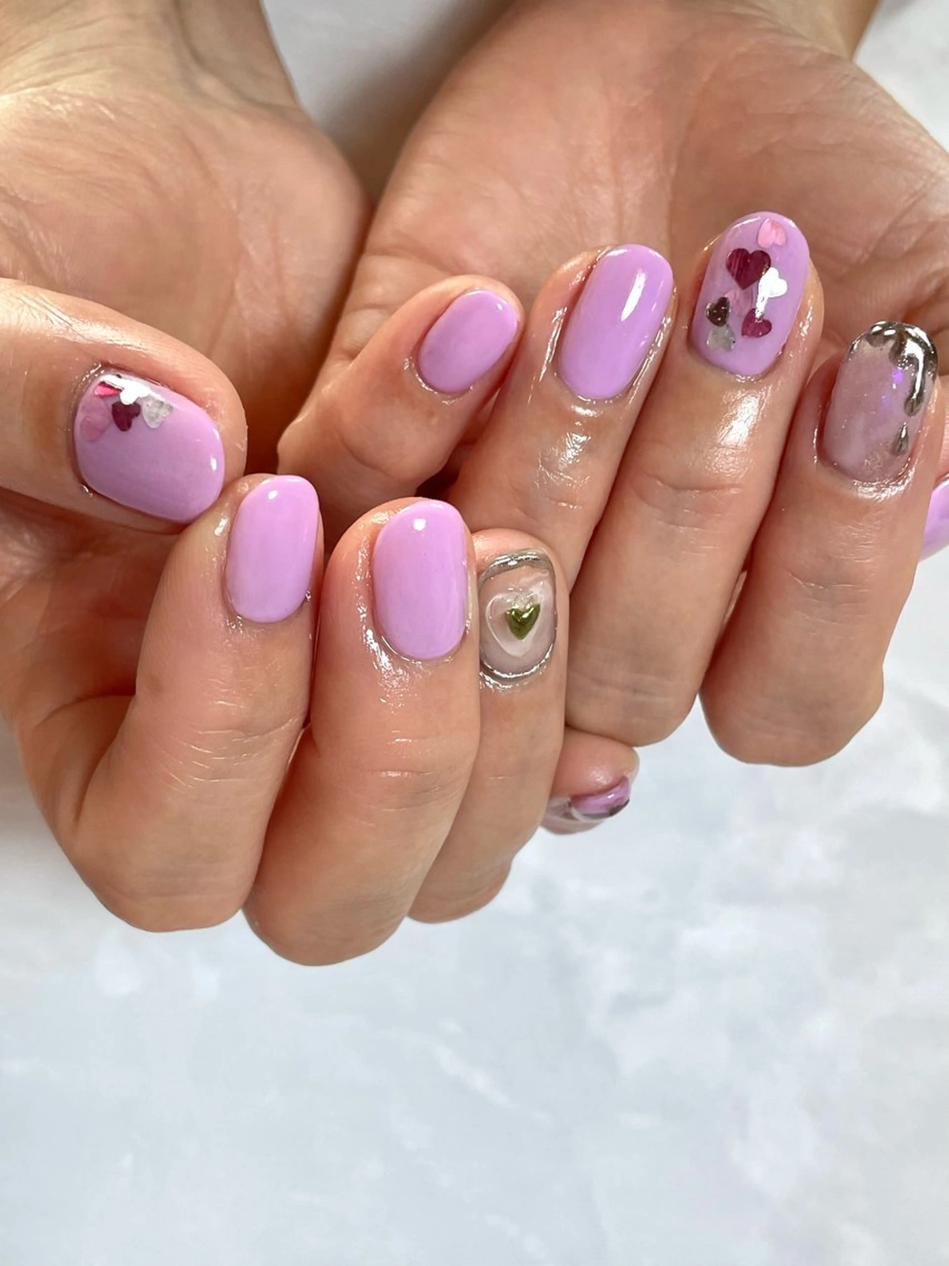 ネイル ハート ︎︎☾ minami︎︎☾のネイルデザイン