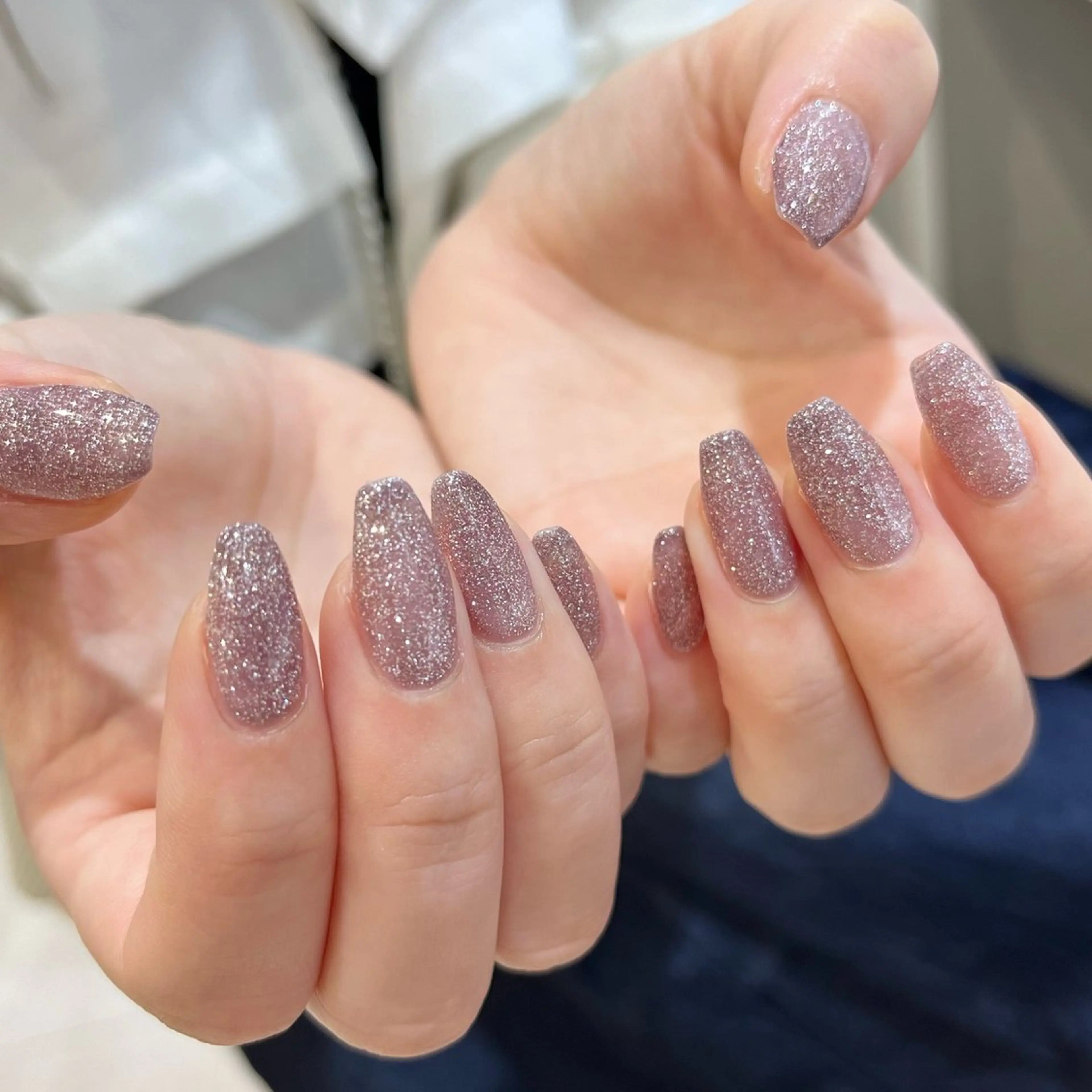 ネイル ラメ(グリッター) ワンカラーネイル パープル シンプルネイル CLALA MIYUのネイルデザイン