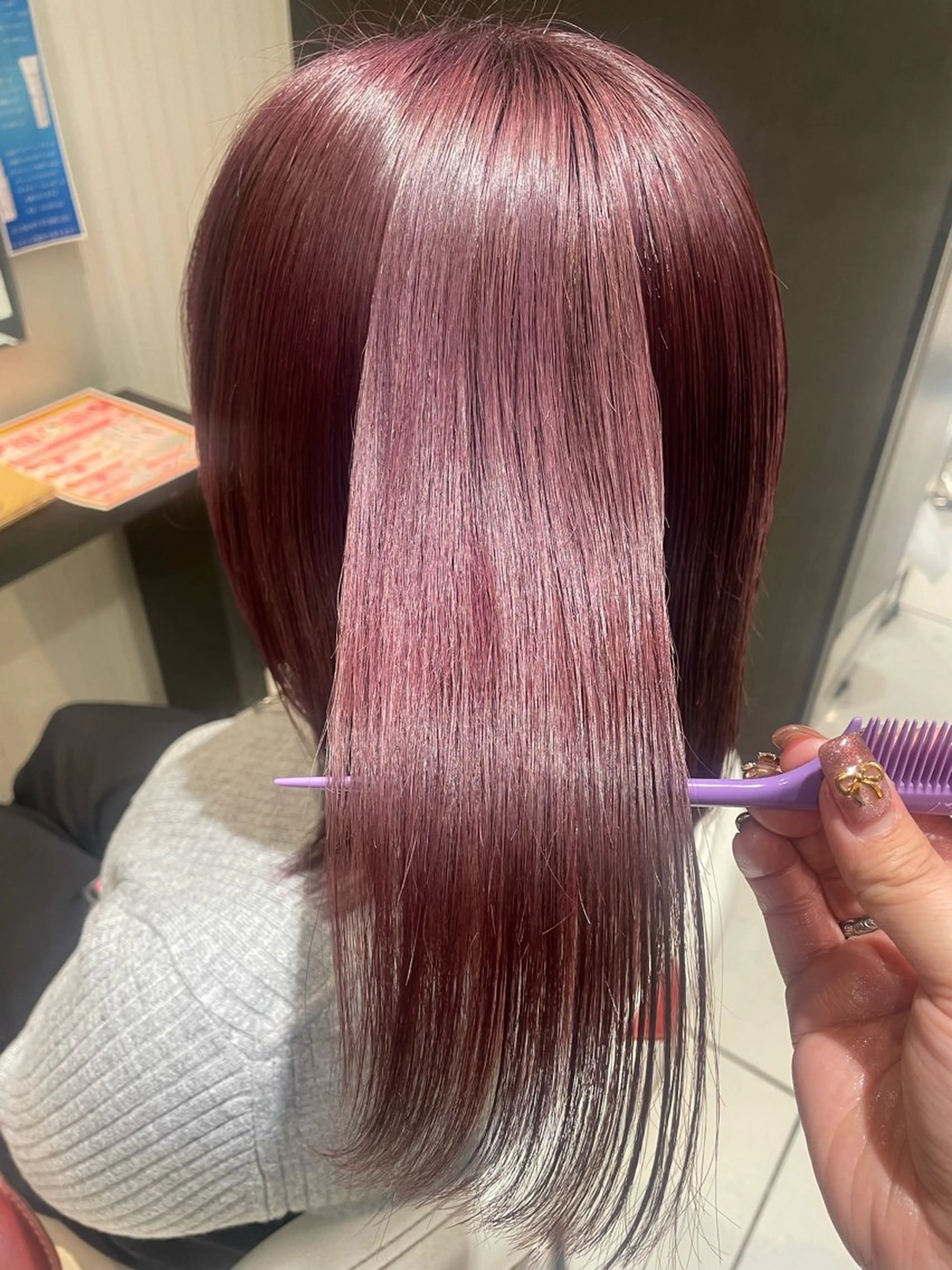 セミロング カラー ブリーチ ヘアカラー トリートメント 💞暖色カラー 💞risaのヘアスタイル