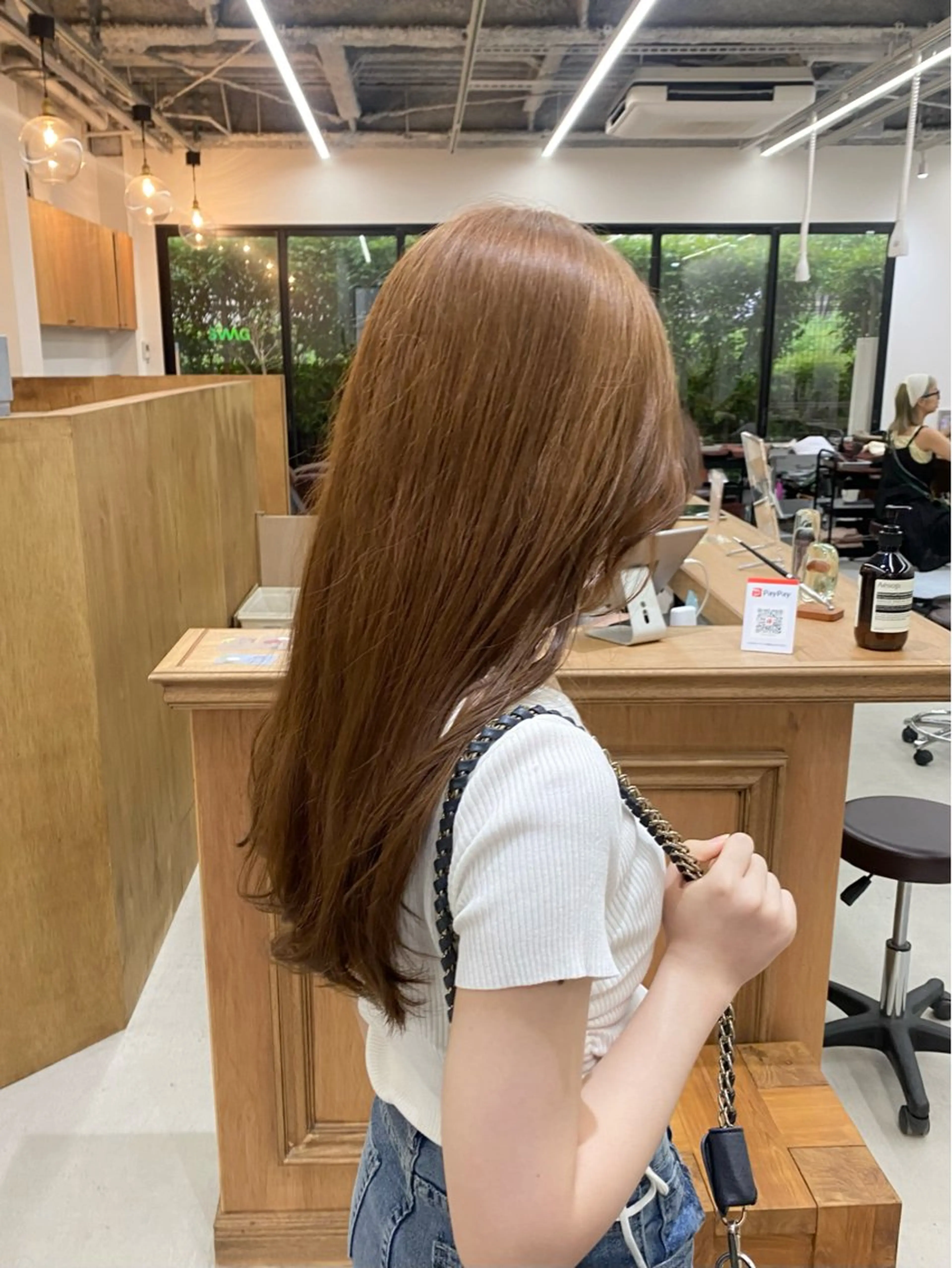 ロング カラー ヘアアレンジ ベージュカラー ブリーチ ダブルカラー ブリーチなしカラー カット ヘアカラー トリートメント ハル🌸柔色/ ブリーチなし/艶髪のヘアスタイル