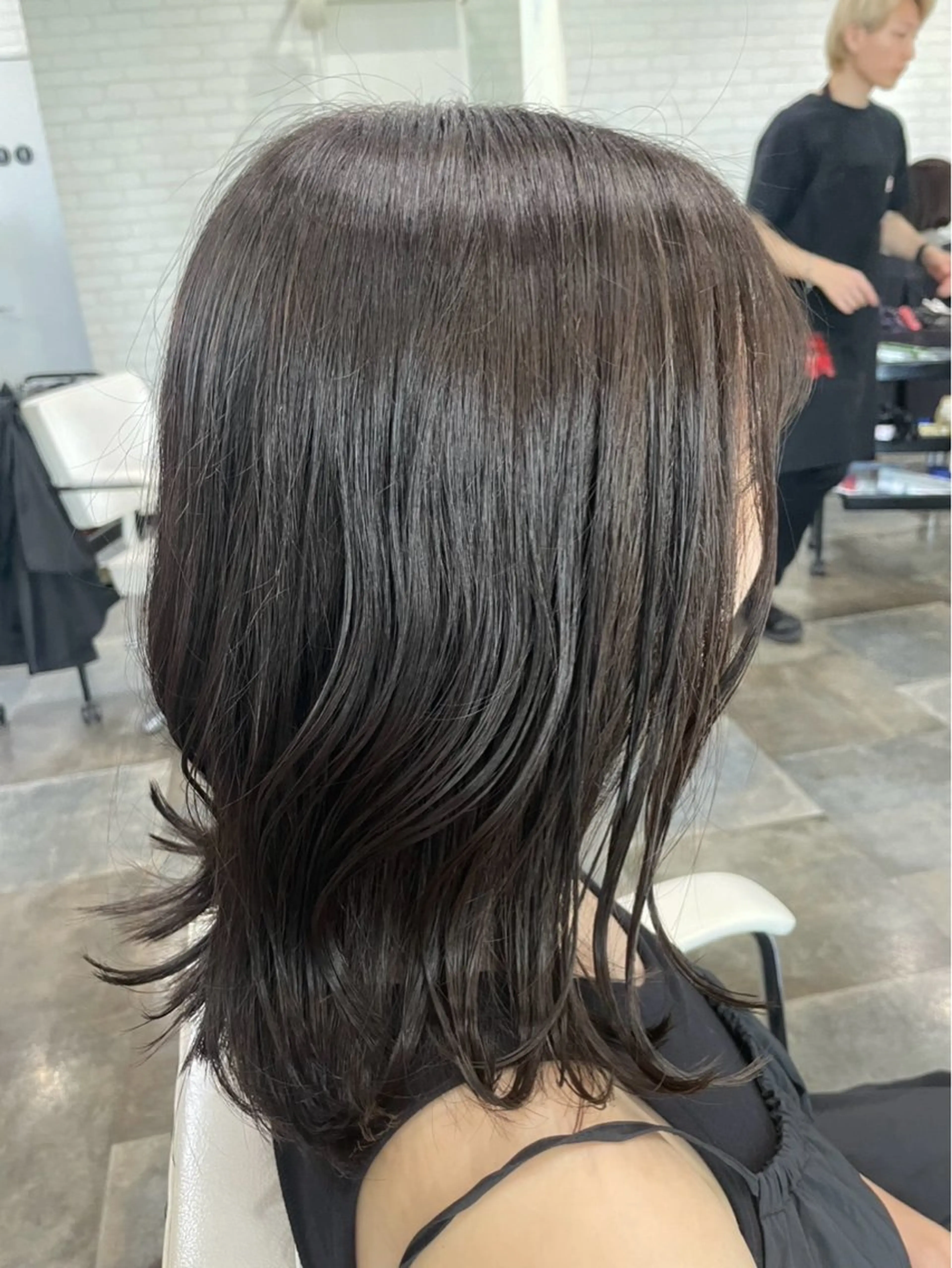 ミディアム ボブレイヤー ミディアムパーマ ミストバング ボブ ハイライト The Apartment of Solon Citta 船橋609所属・髪質改善/縮毛矯正/ 美髪/個室/ハラのヘアスタイル