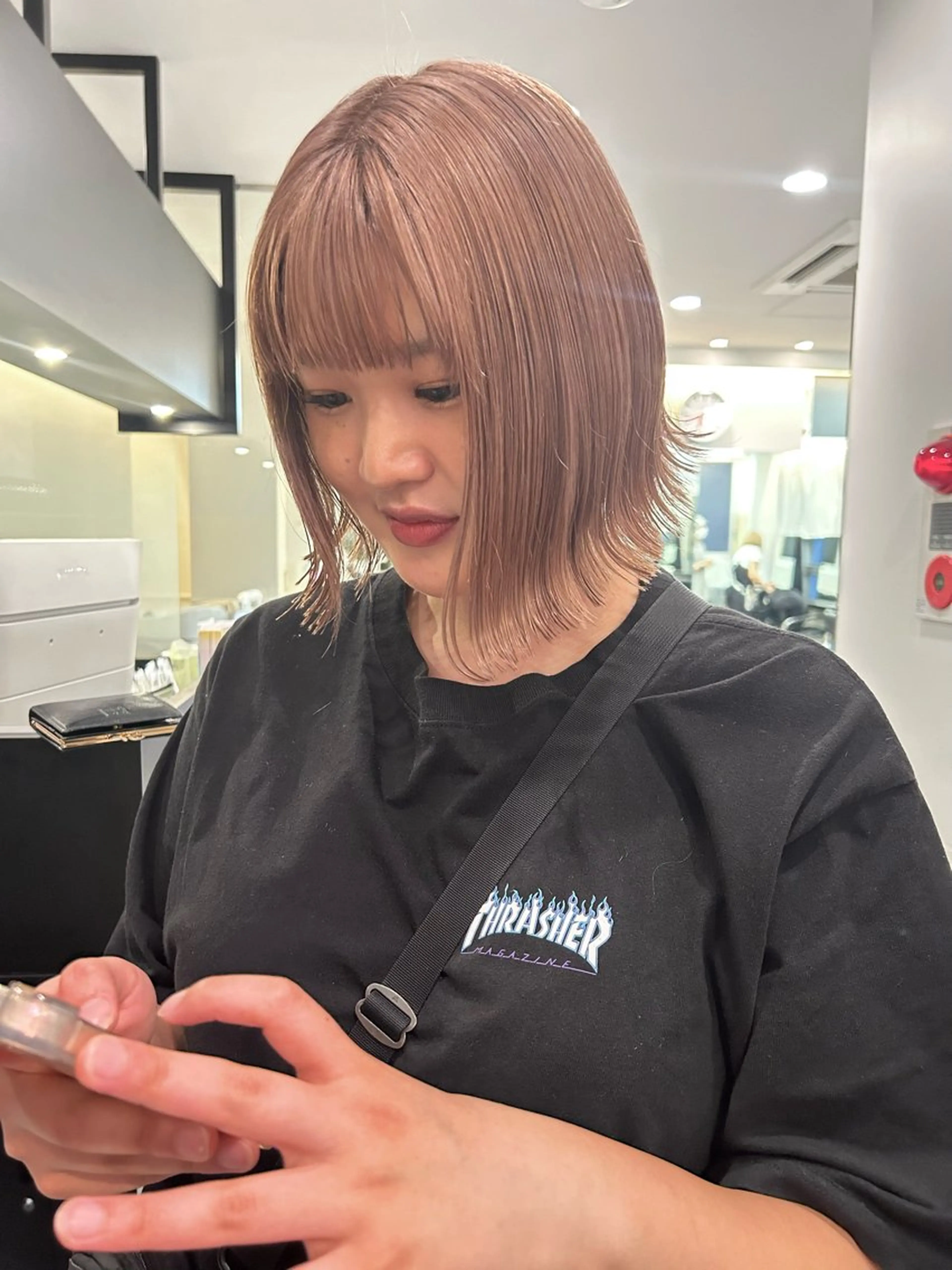 ショート カラー ブリーチ ピンクカラー 🎀ヘアセット透明感 /REINA🎀のヘアスタイル