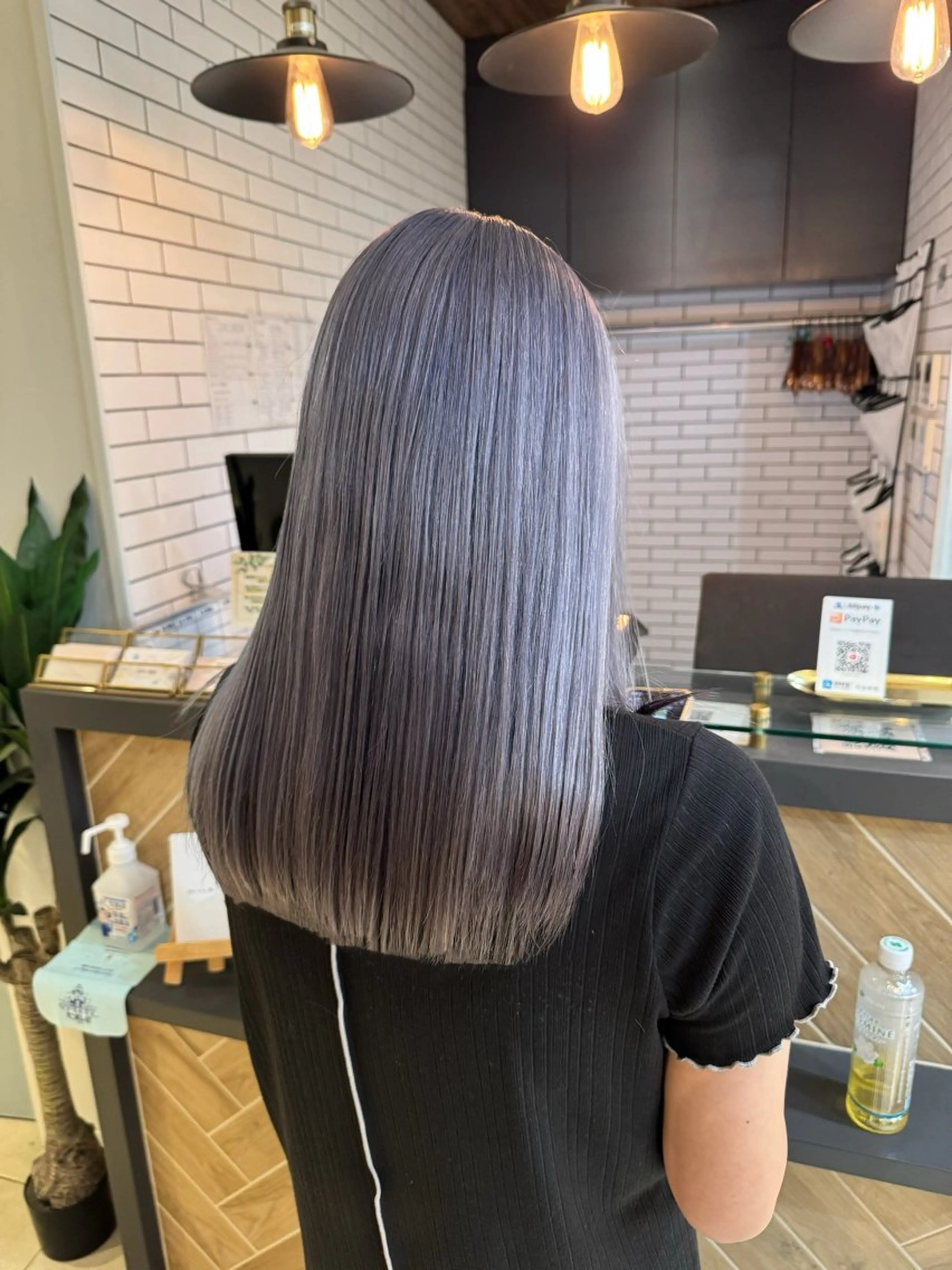 セミロング カラー ブリーチ ラベンダーカラー カット ヘアカラー トリートメント 🍀ブリーチ/艶カラ ー🍀 コイケのヘアスタイル