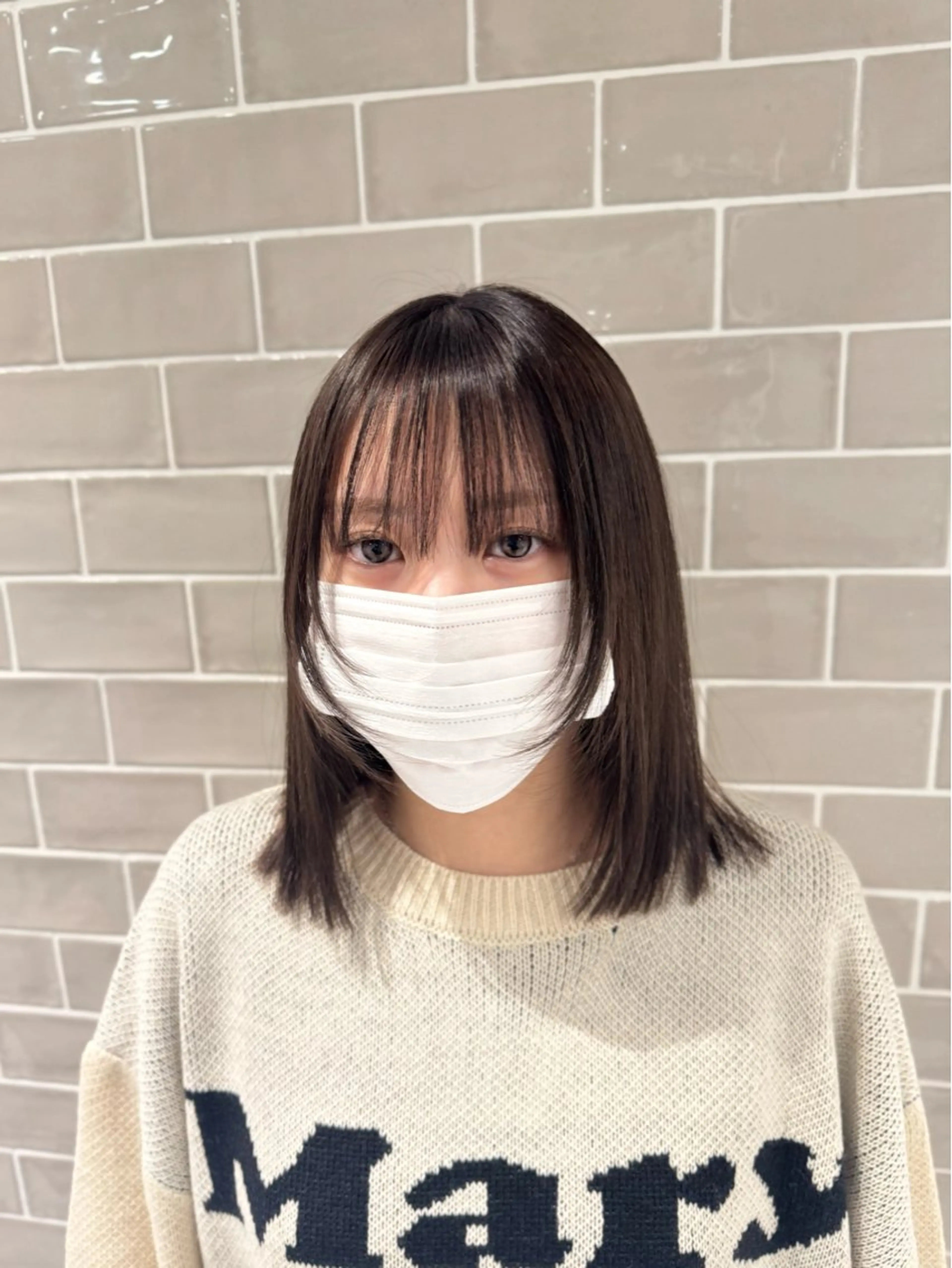 ミディアム カラー ブラウンカラー 透明感カラー 顔まわりレイヤー レイヤーカット SALOWIN新宿三丁目【サロウィン】所属・レイヤー🔶髪質改善 🔶透明感カラー青木のヘアスタイル