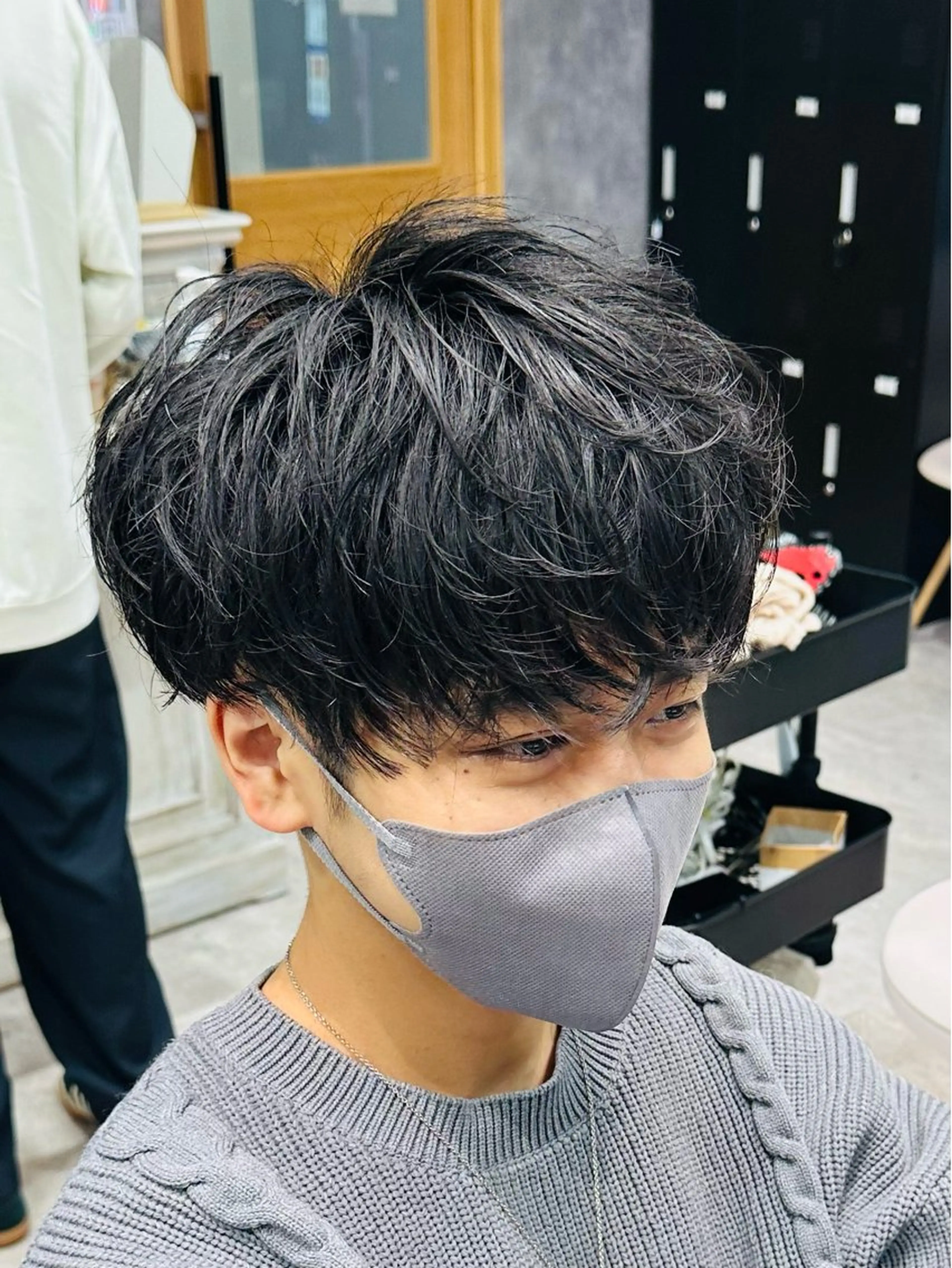 パーマ メンズ 井川　シャドウパーマ ニュアンスパーマのヘアスタイル