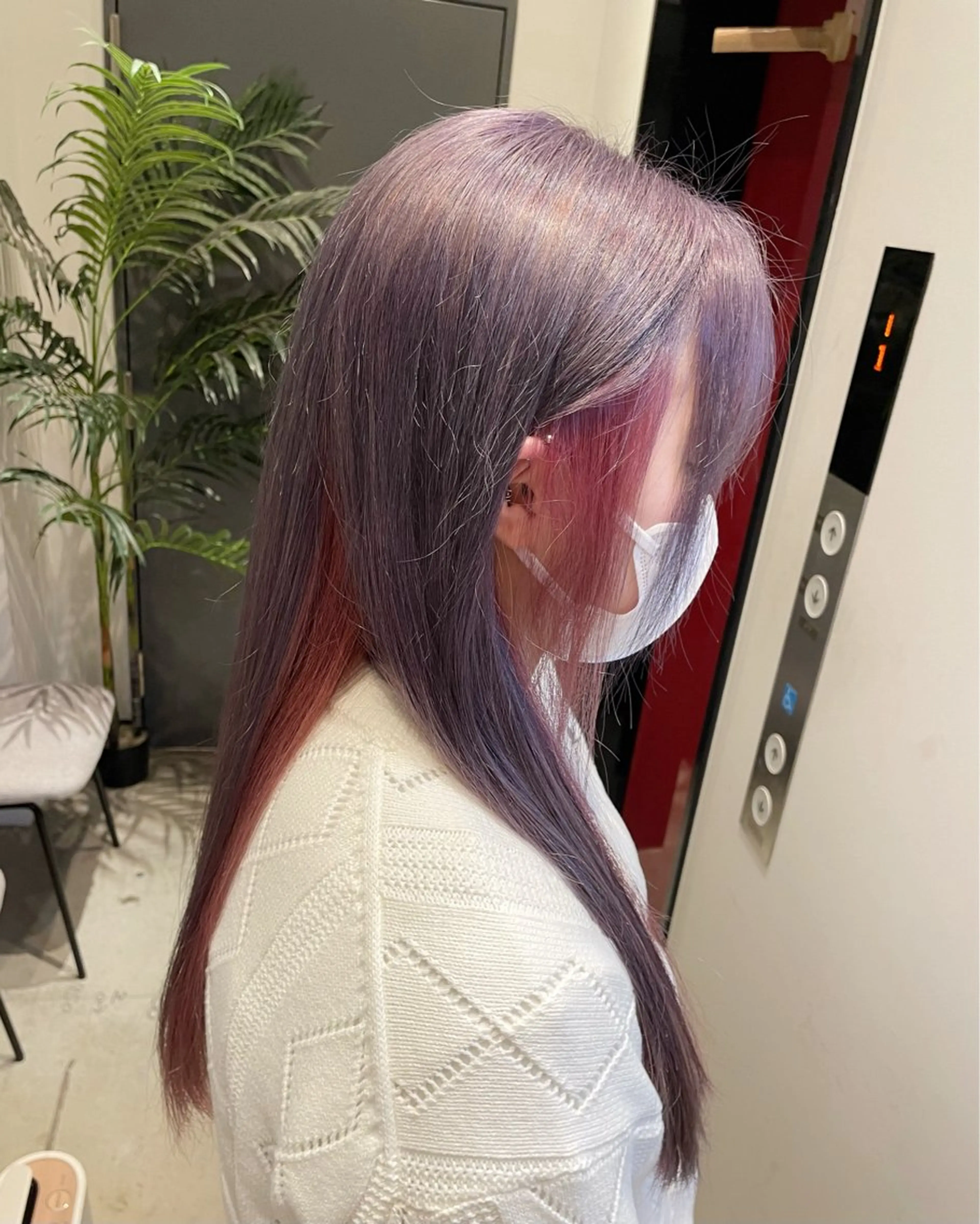 ミディアム カラー ピンクカラー パープルカラー 🤍haruna 🤍SUIのヘアスタイル