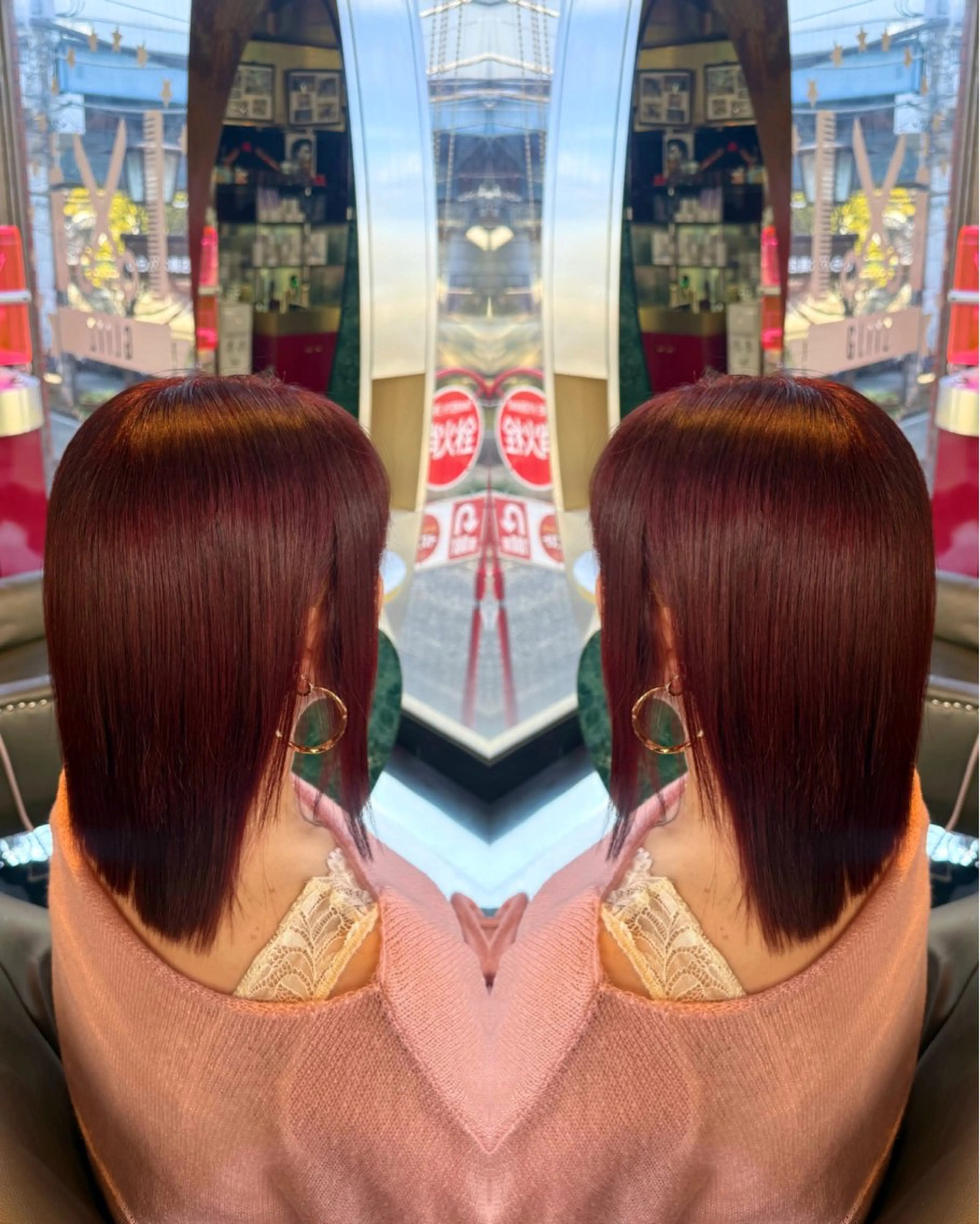 ミディアム カラー ヘアカラー ハイライトエクステ 横浜CHIRIのヘアスタイル