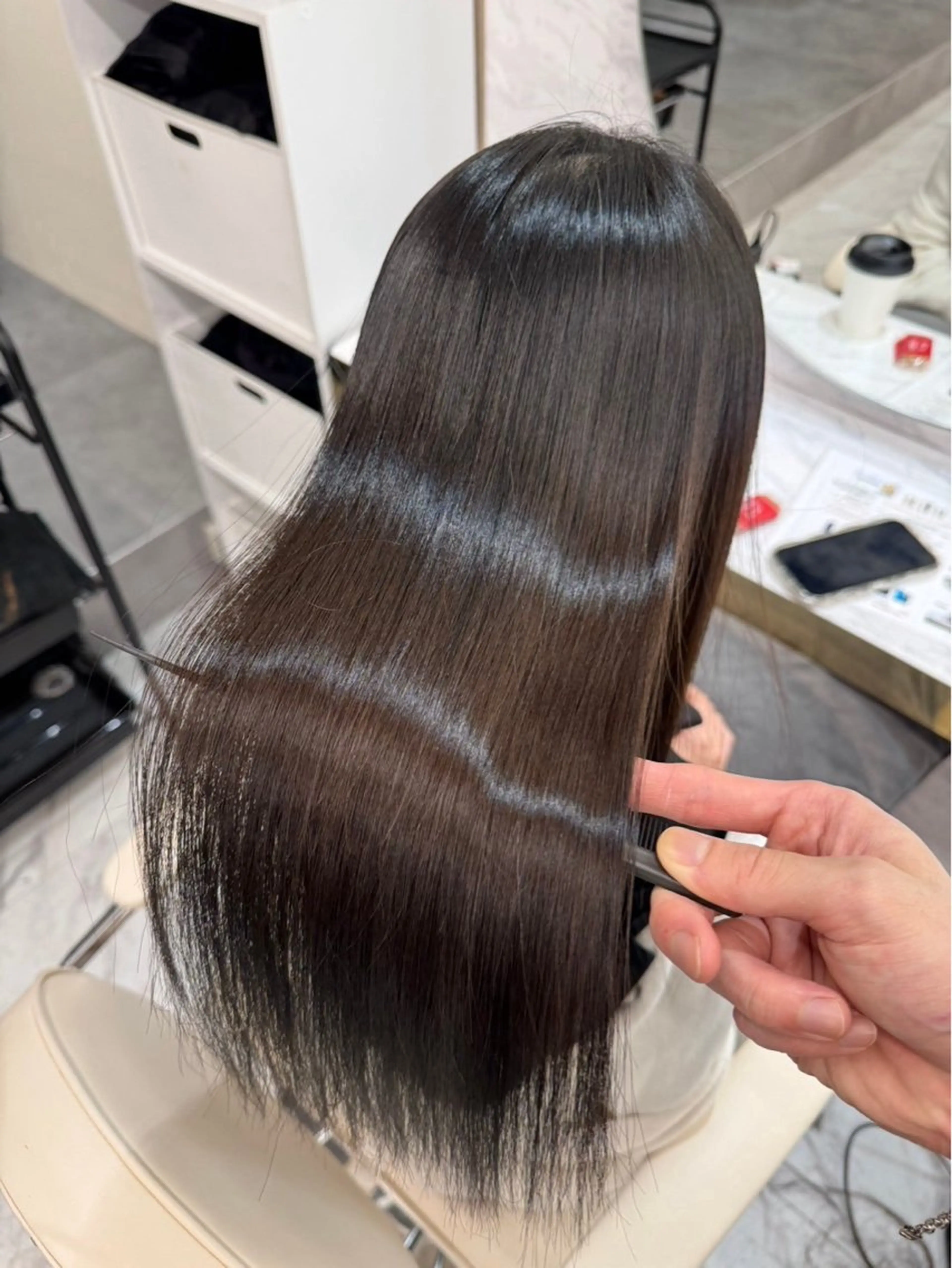 ミディアム ヘアカラー トリートメント カラー🫧髪質改善 高原瑞輝のヘアスタイル