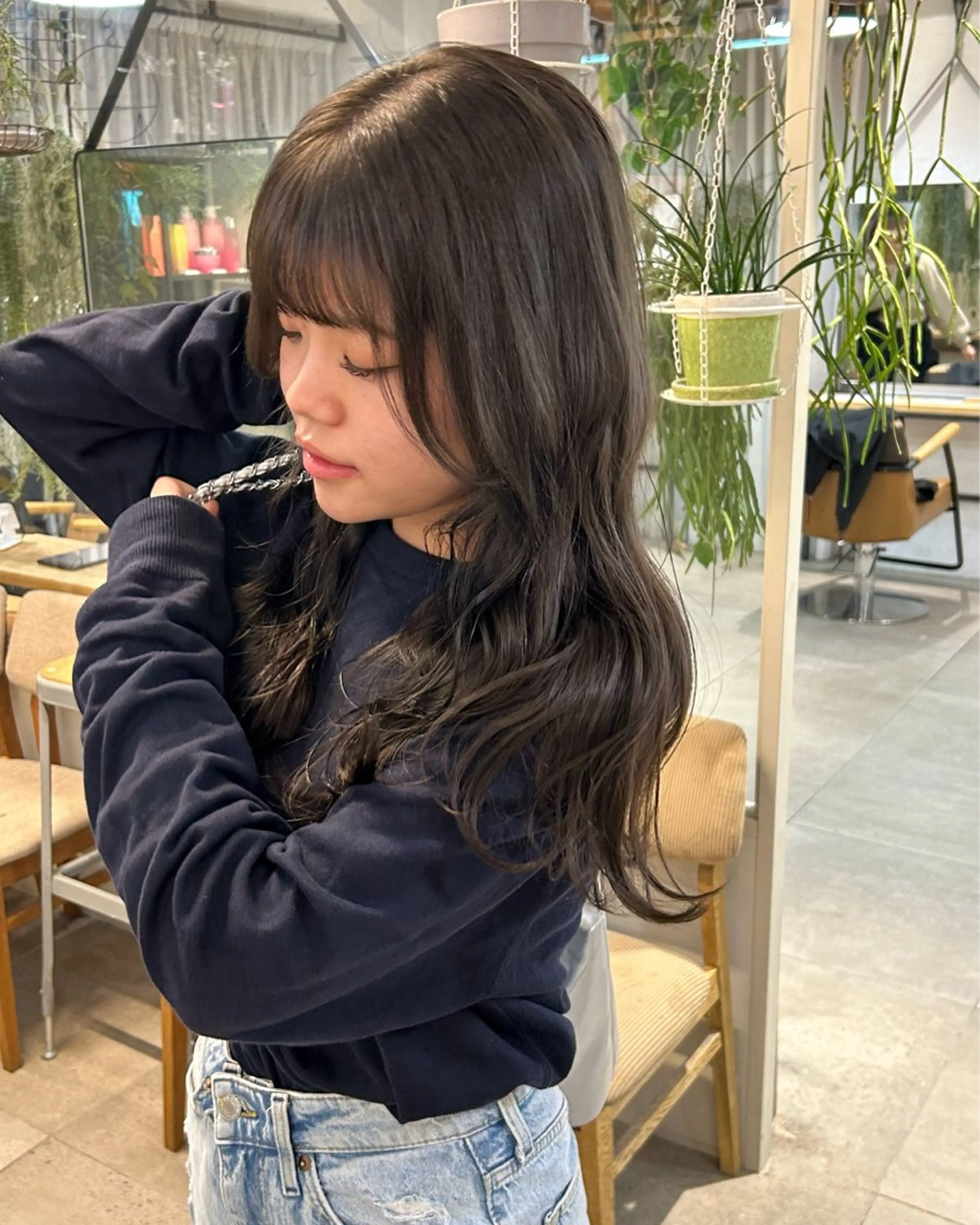 セミロング カラー カット ヘアカラー じゅわっと暖色カラー 🍊Moemiのヘアスタイル