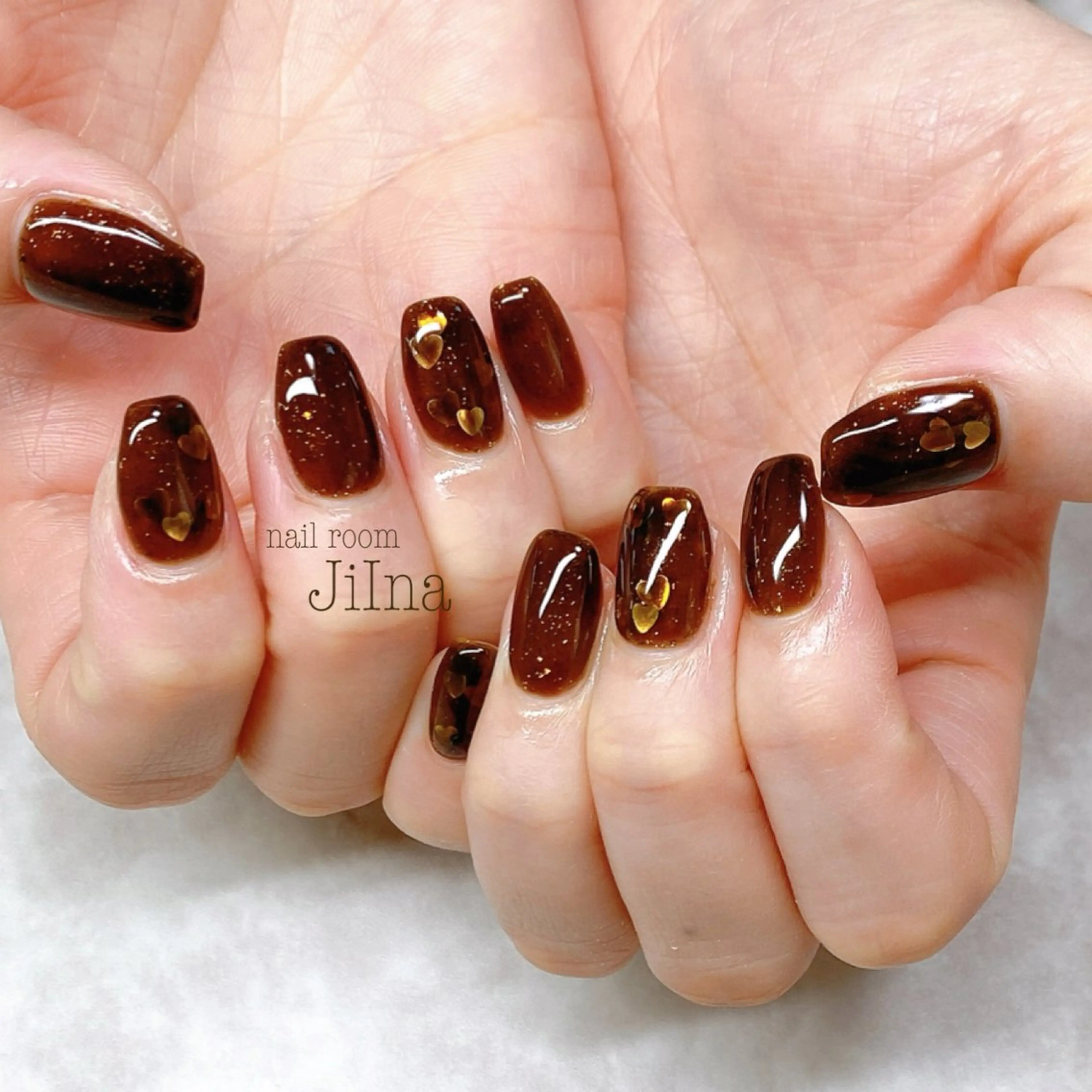 ネイル フラッシュネイル ハート JiIna nailのネイルデザイン