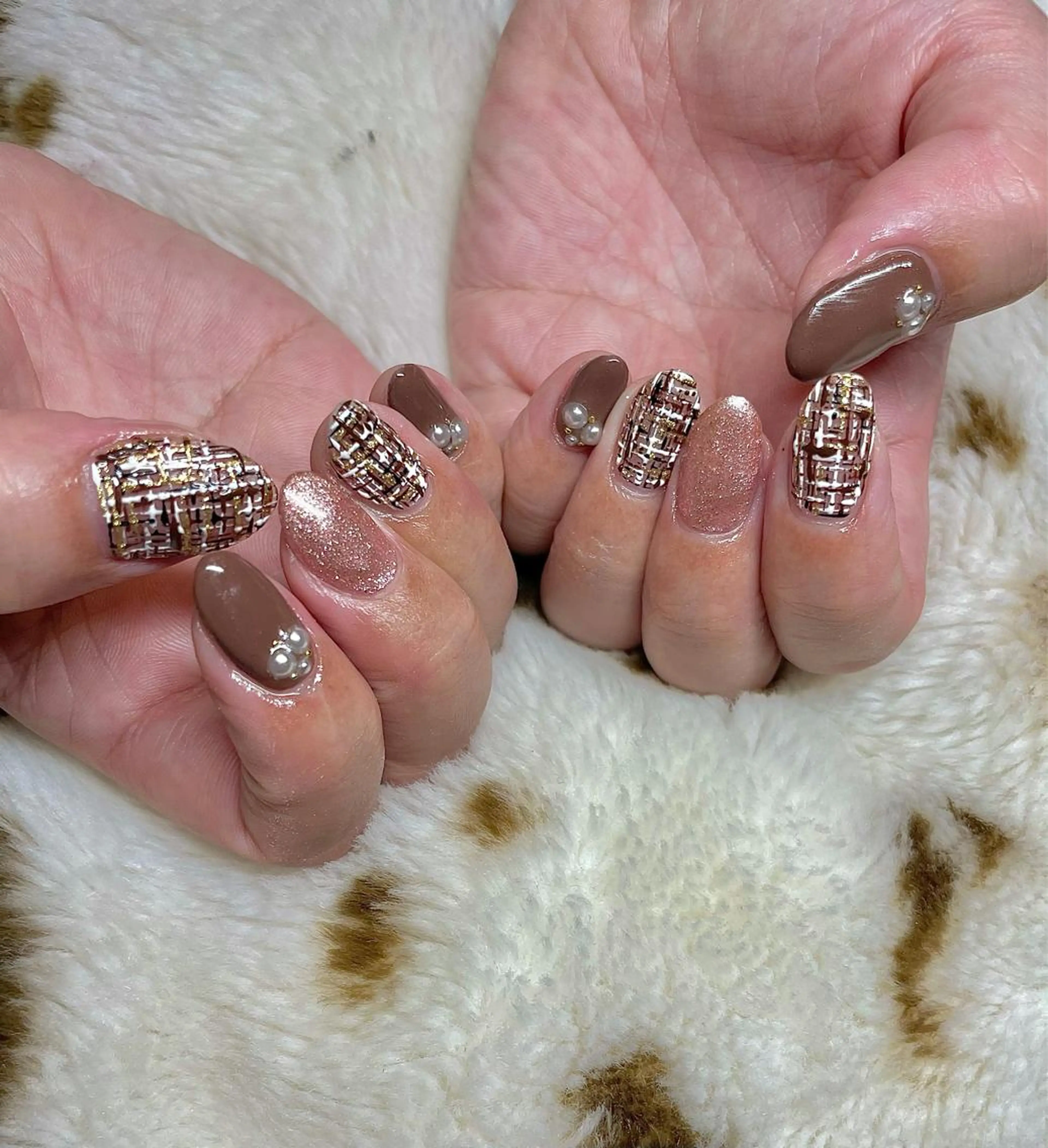 ショート カラー パーマ ヘアアレンジ メンズ キッズ ネイル マツエク・マツパ ブラウンカラー カラーマツエク ブラウン nail&eye Aoのマツエク・マツパデザイン