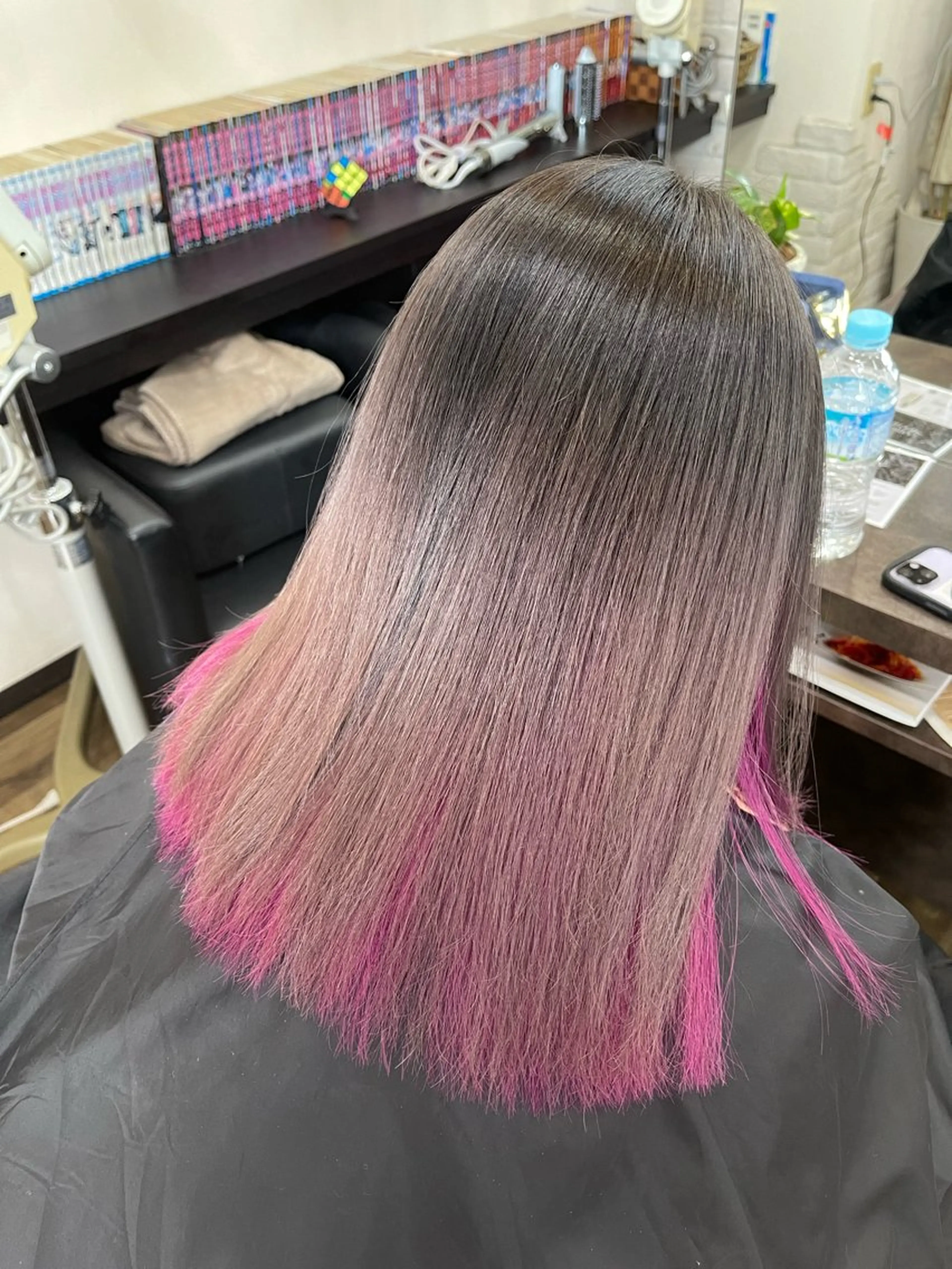 ミディアム カラー ブリーチ ピンクカラー 髪質改善×艶カラー ANDIAMO 楓のヘアスタイル