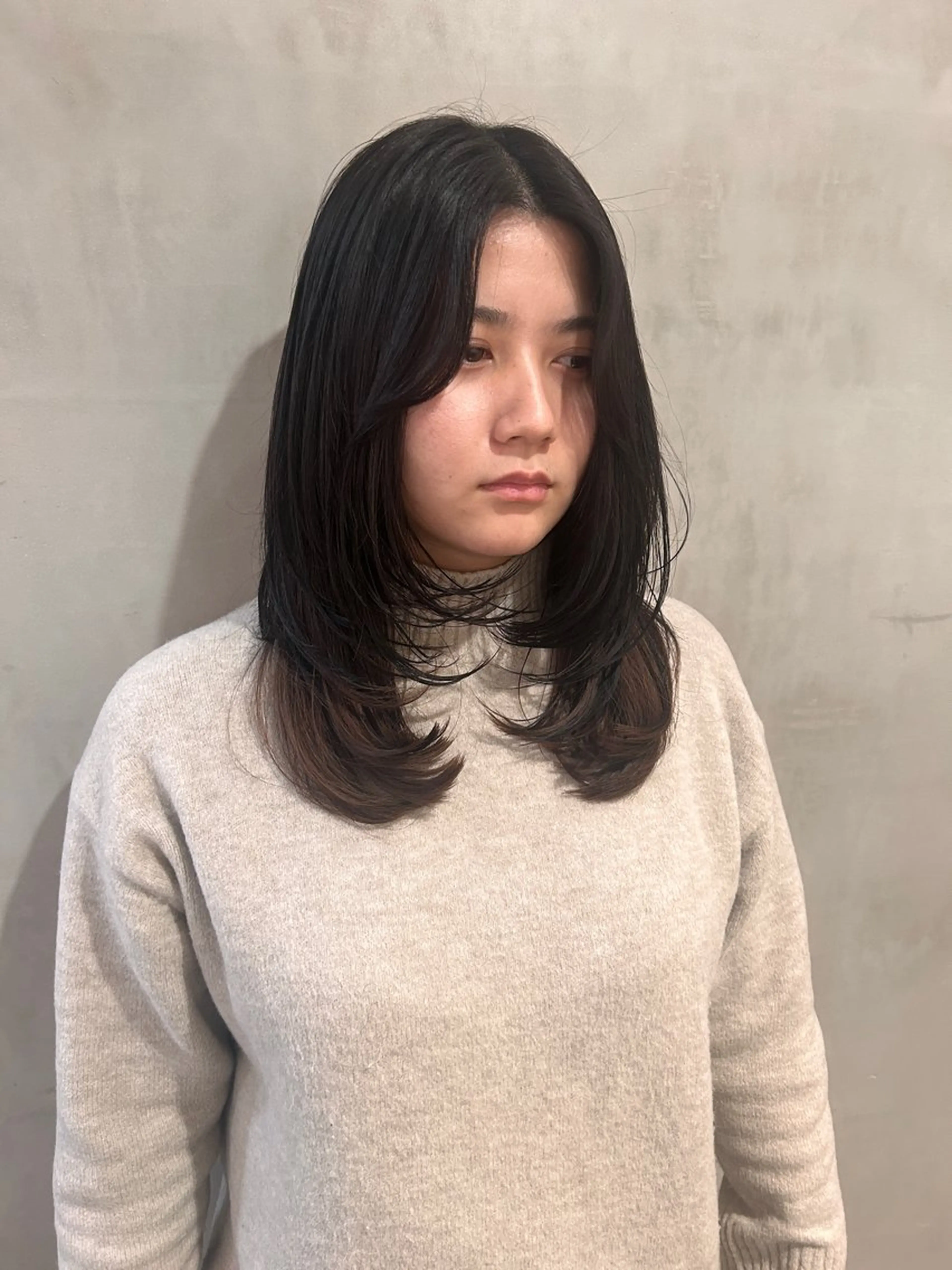 ミディアム ミディアムレイヤー レイヤーカット カット トリートメント 顔まわり/暖色 可愛い特化🎀ゆうなのヘアスタイル