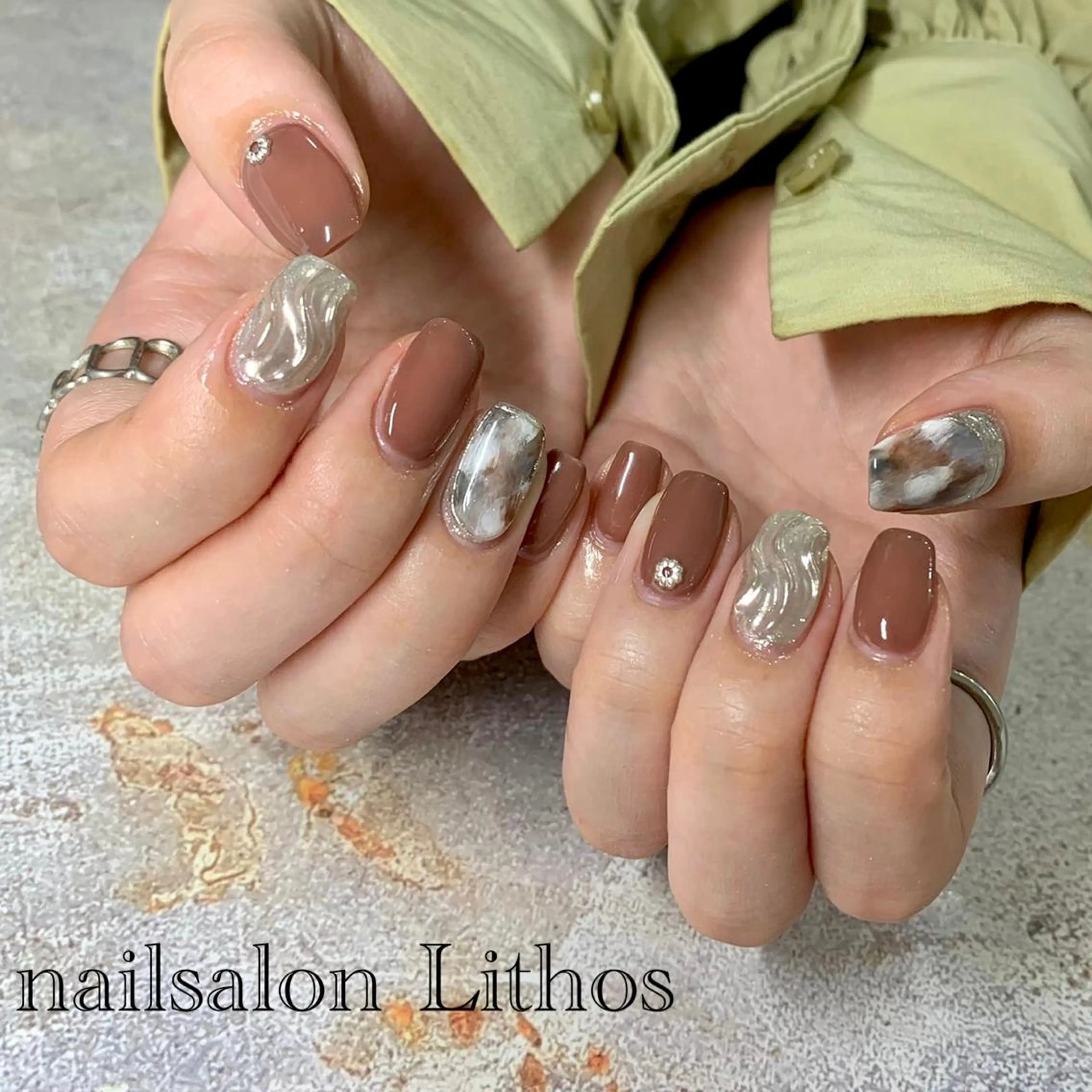 ネイル フットネイル キラキラネイル 韓国ネイル オフィスネイル シンプルネイル ハンドネイル nailsalon Lithos所属・nailsalon Recontreのネイルデザイン