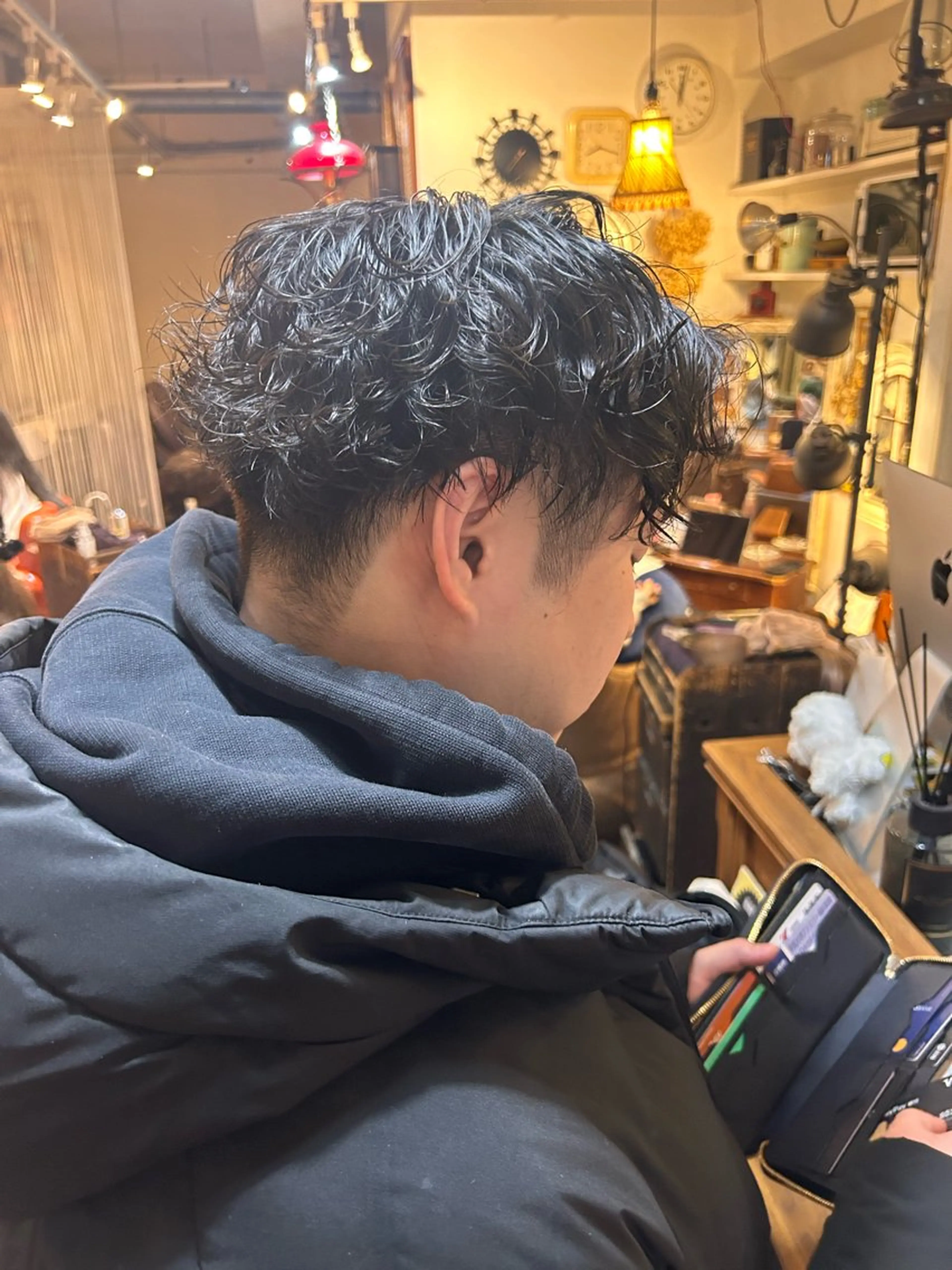 ショート パーマ メンズ カット パーマ 清水千優/パーマ/透 明感カラー/メンズのヘアスタイル