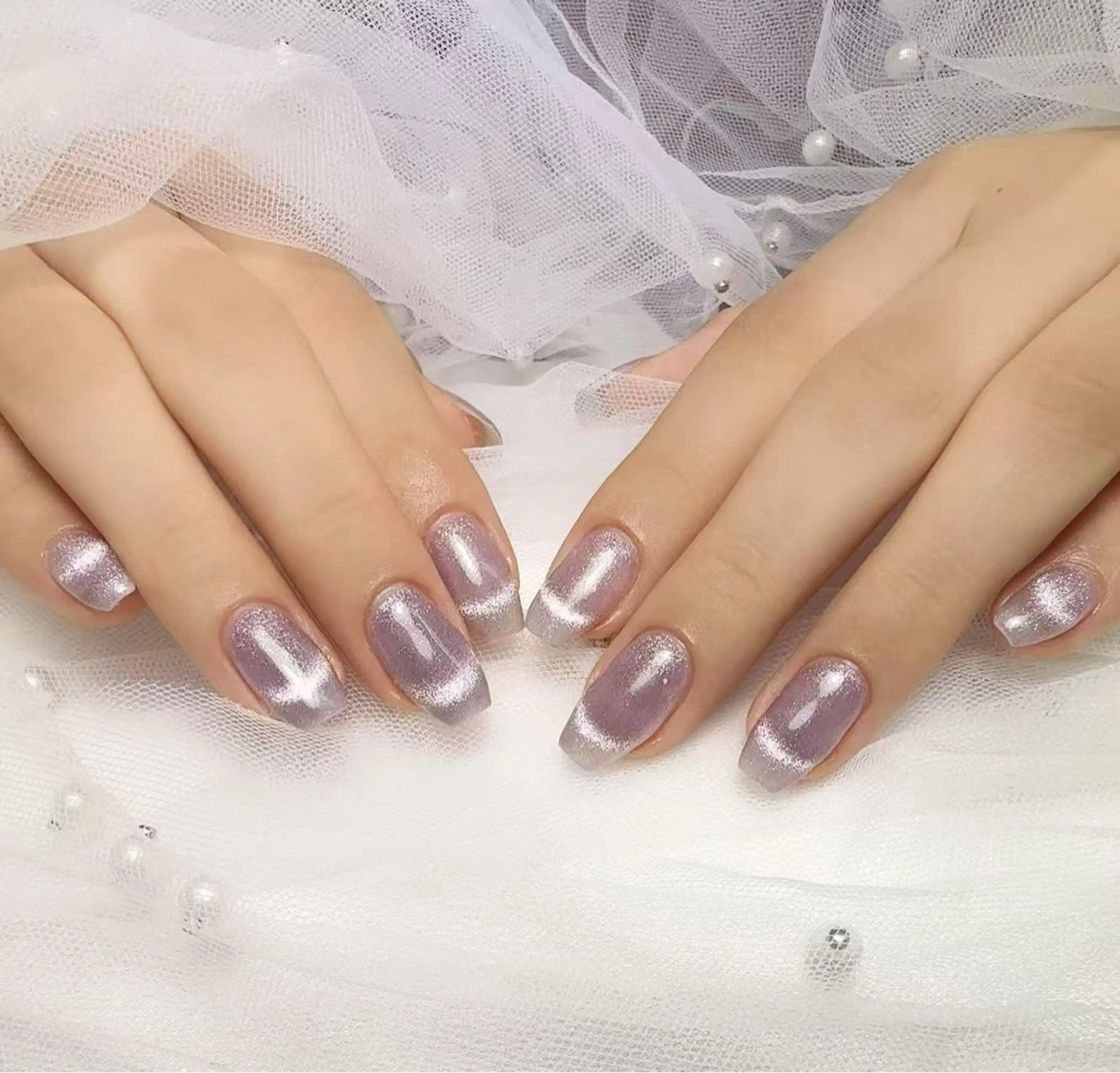 【自爪】【派手すぎず＆美しく華やかに】★★マグネットフレンチ 5980円の写真