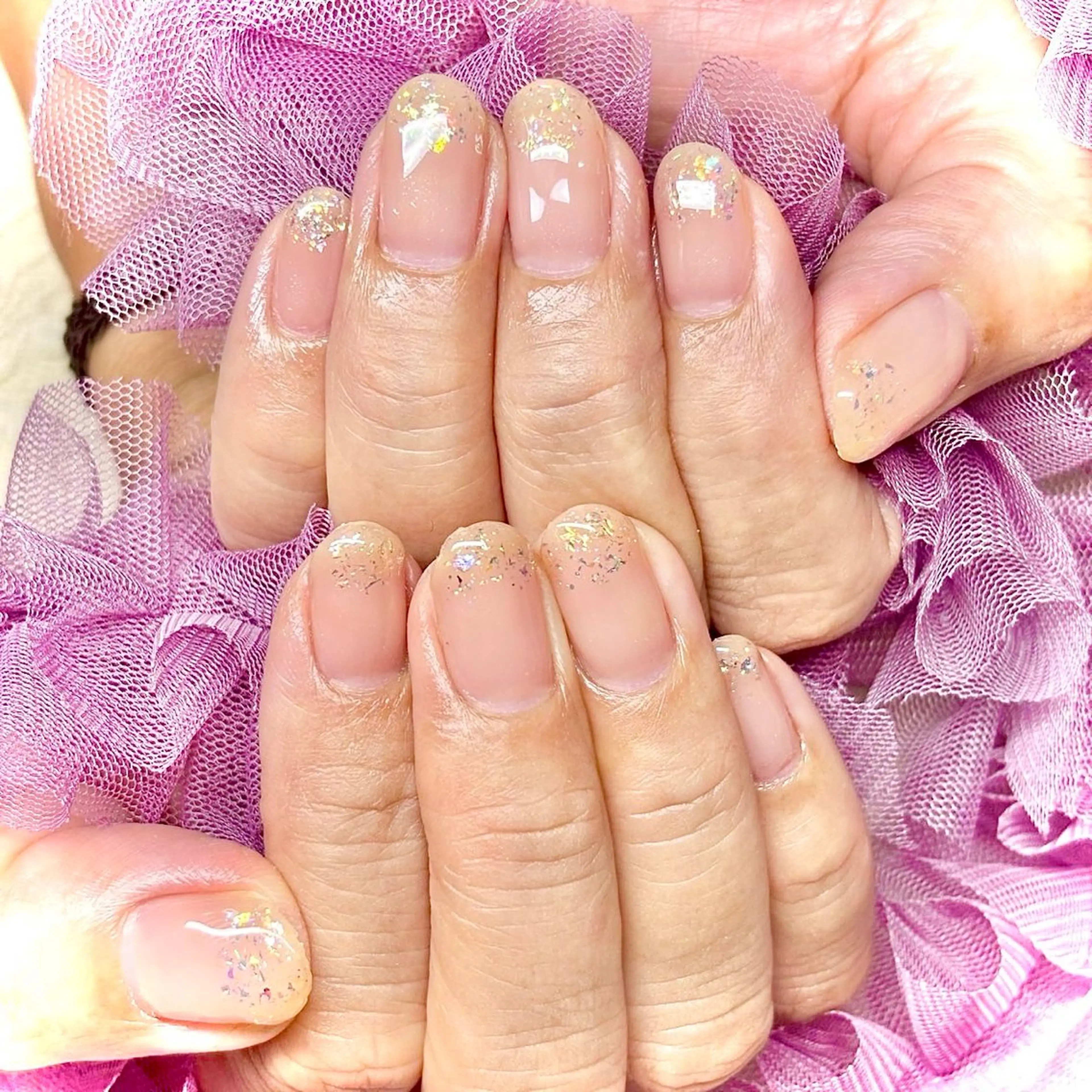 ネイル 韓国ネイル ラメ(グリッター) シンプルネイル ワンホンネイル miminon 自宅ネイルサロンのネイルデザイン