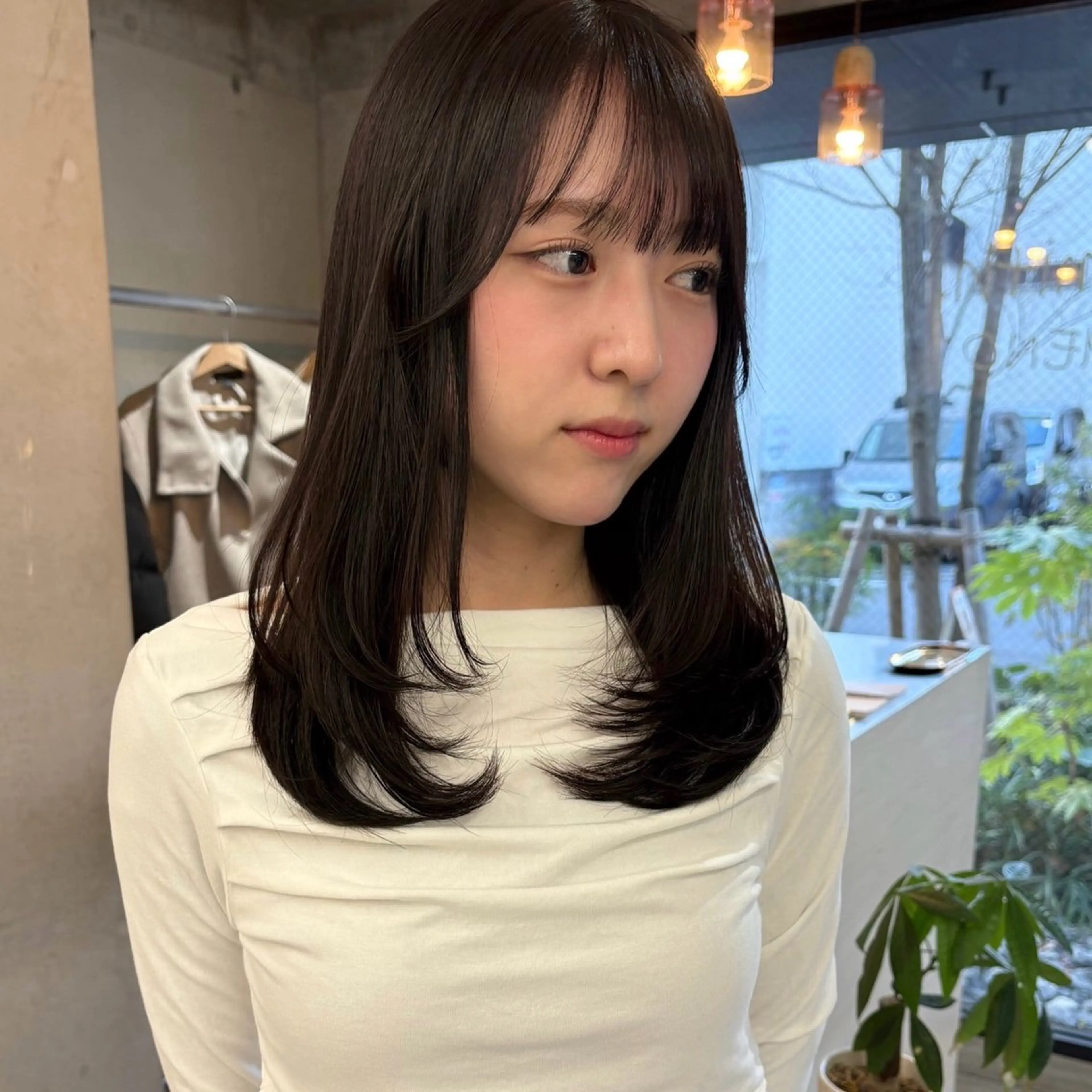 セミロング レイヤーカット カット ヘアカラー 韓国レイヤー/暖色 カラー/KOTONEのヘアスタイル