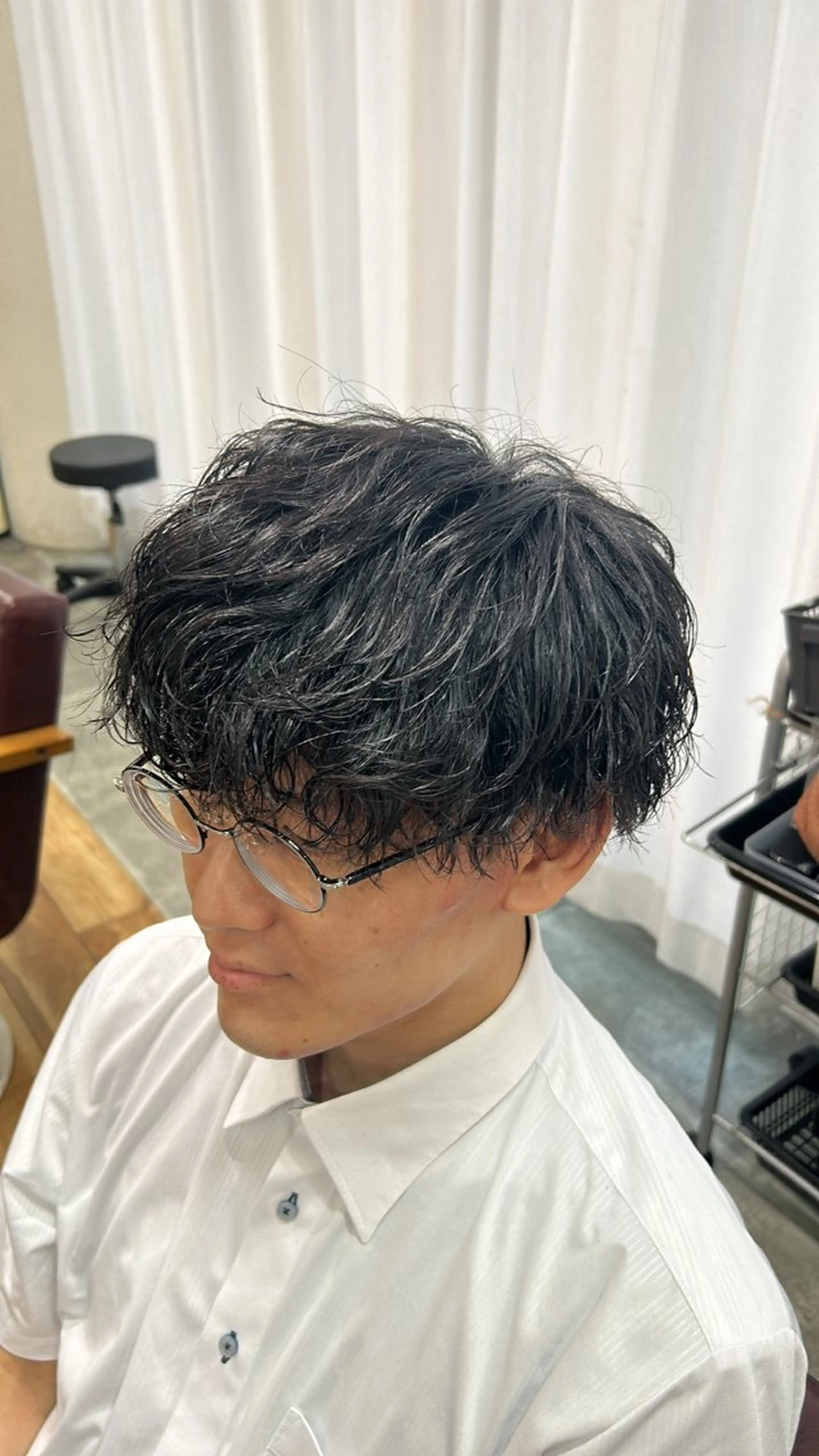 ショート パーマ メンズ メンズパーマ 波巻きパーマ ニュアンスパーマ カット パーマ CECIL hair なんば店所属・メンズパーマ 艶髪☆店長☆有馬のヘアスタイル