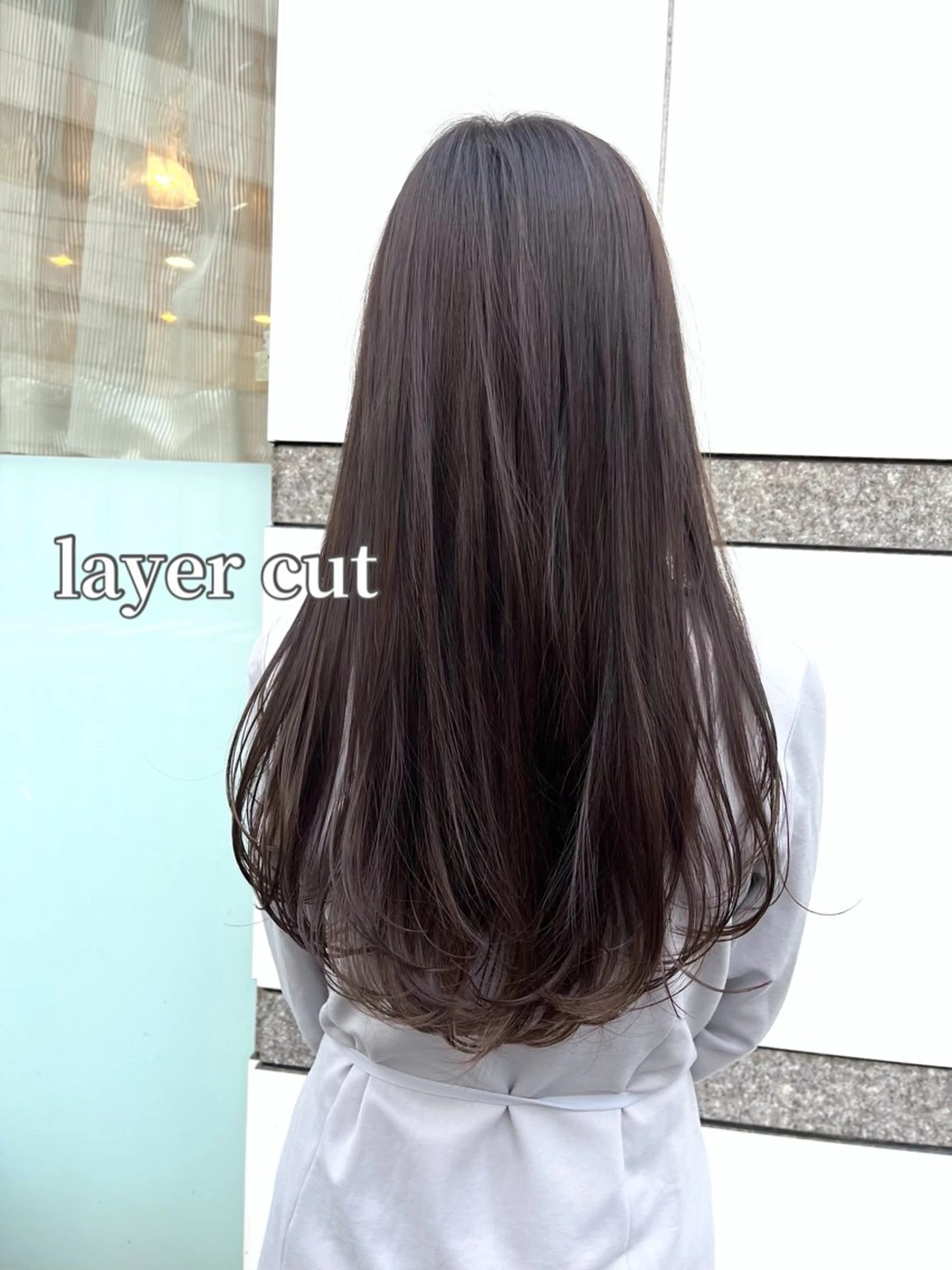 ロング カラー カット ヘアカラー トリートメント 尾崎隼大 レイヤー/韓国ヘアのヘアスタイル