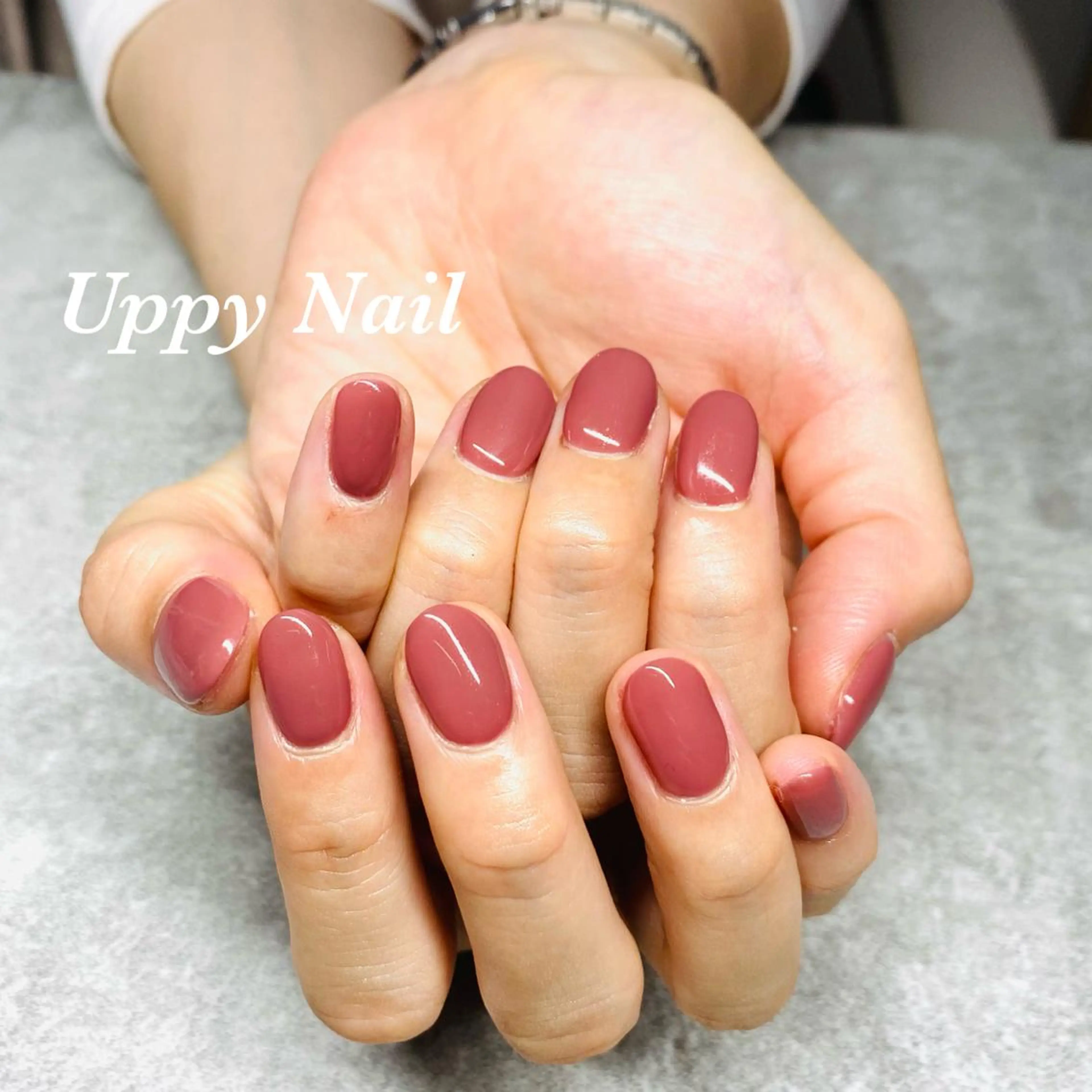 ネイル オフィスネイル ワンカラーネイル ピンク ハンドネイル Uppy Nail ukyoのネイルデザイン