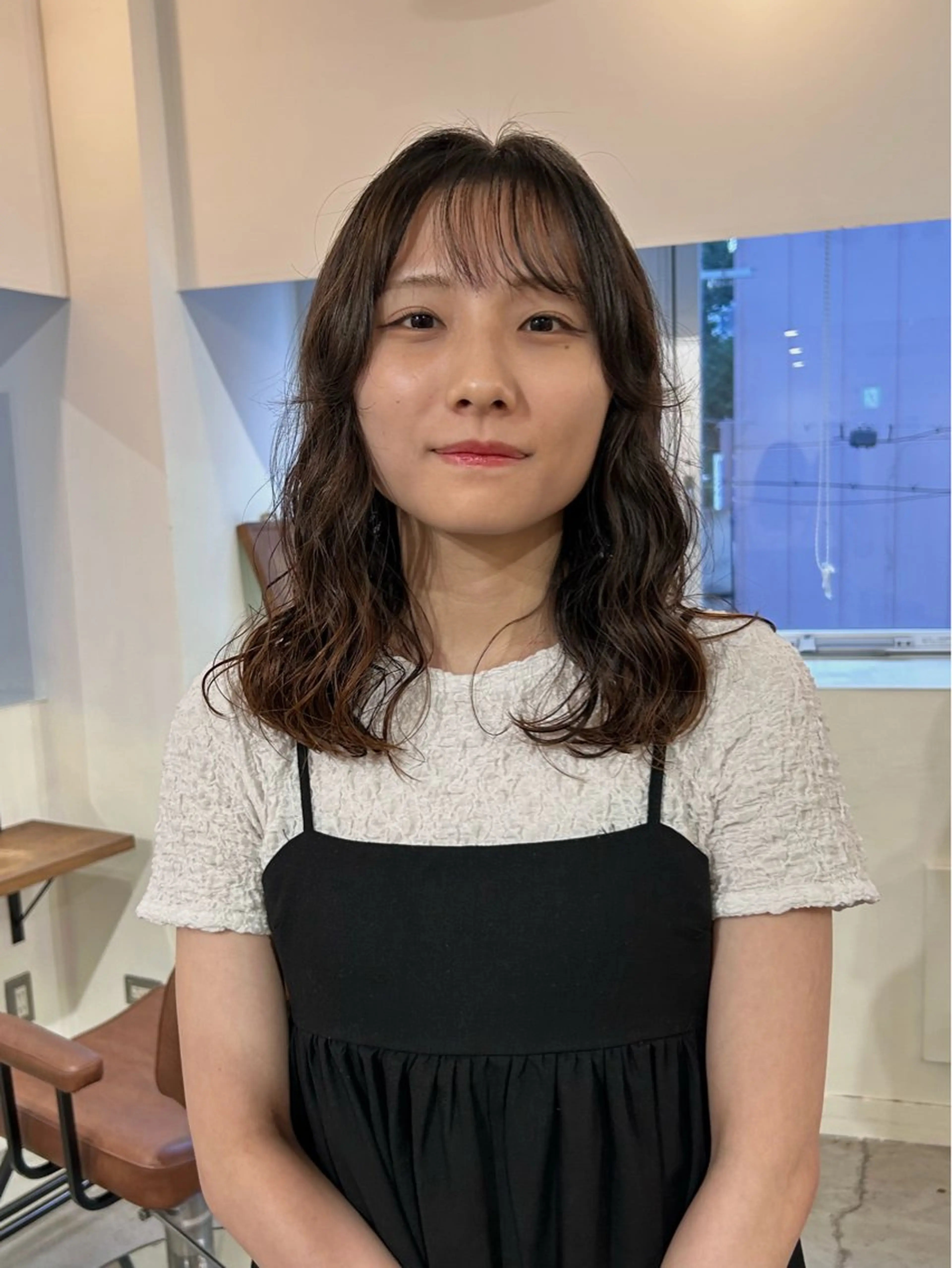 ミディアム ミディアムパーマ Maruquee de mashu所属・みうら ありさのヘアスタイル