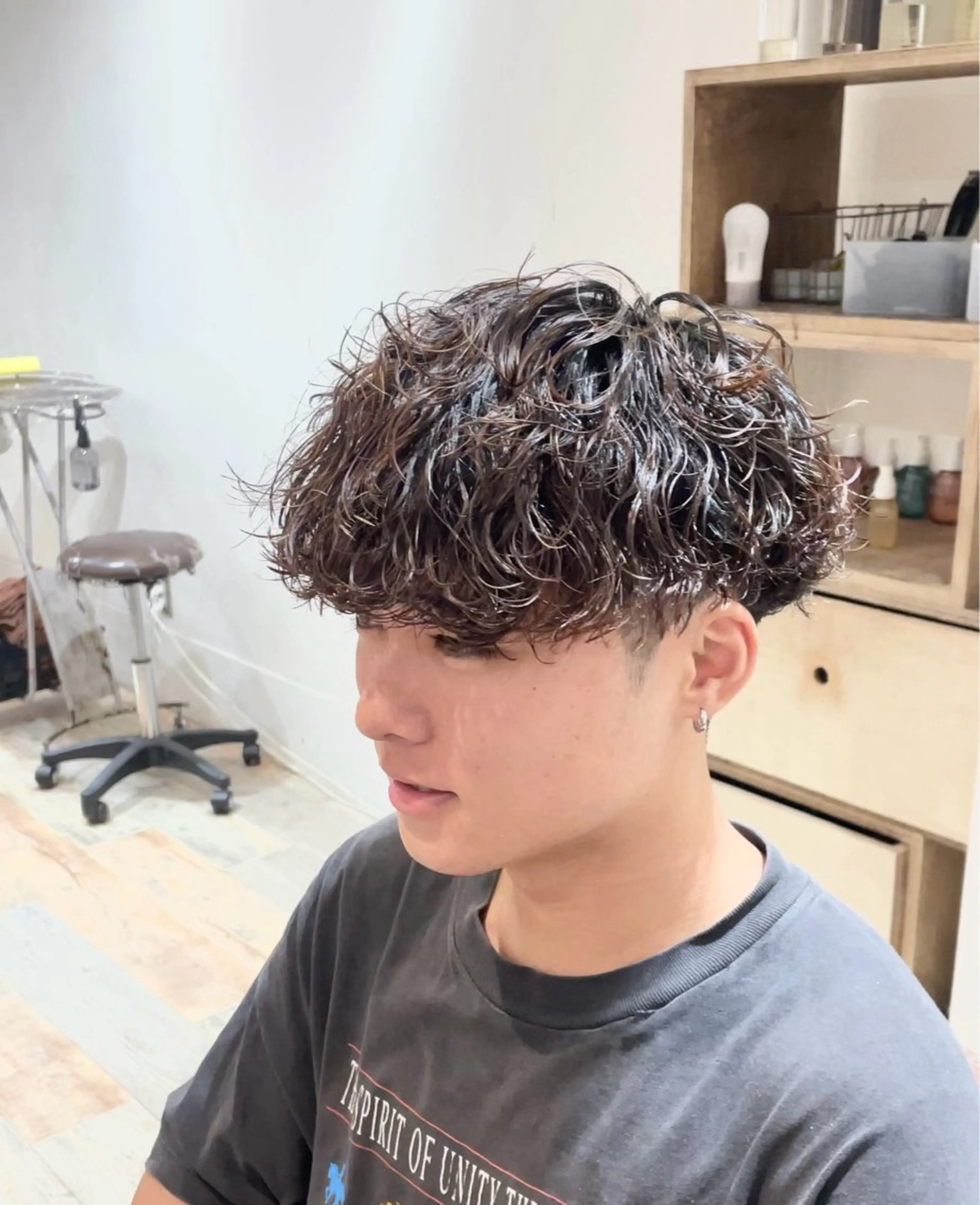 メンズ カット パーマ 波巻きスパイラル/ メンズパーマ/ゆうひのヘアスタイル