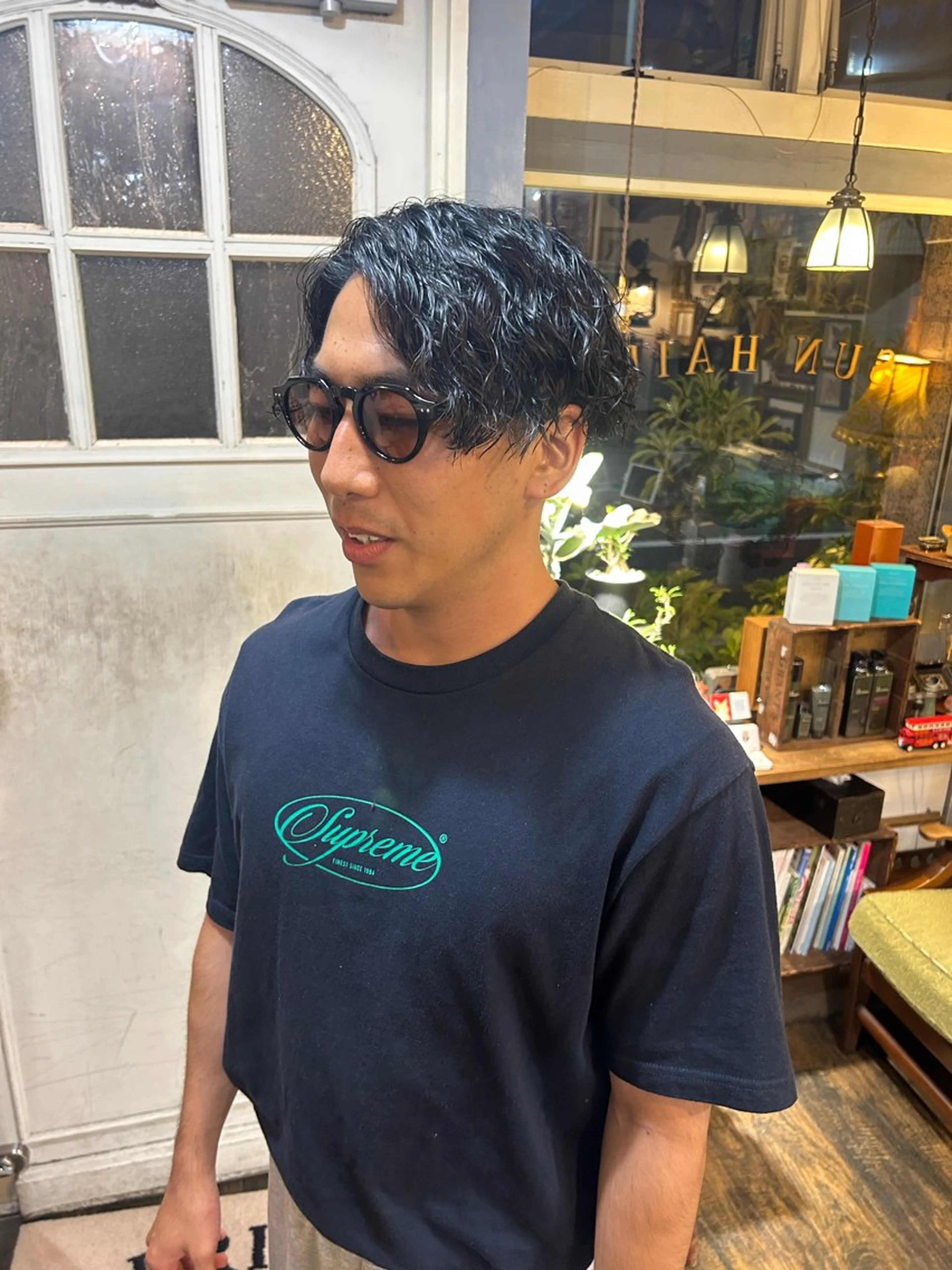 ショート パーマ メンズ カット パーマ 清水千優/パーマ/透 明感カラー/メンズのヘアスタイル