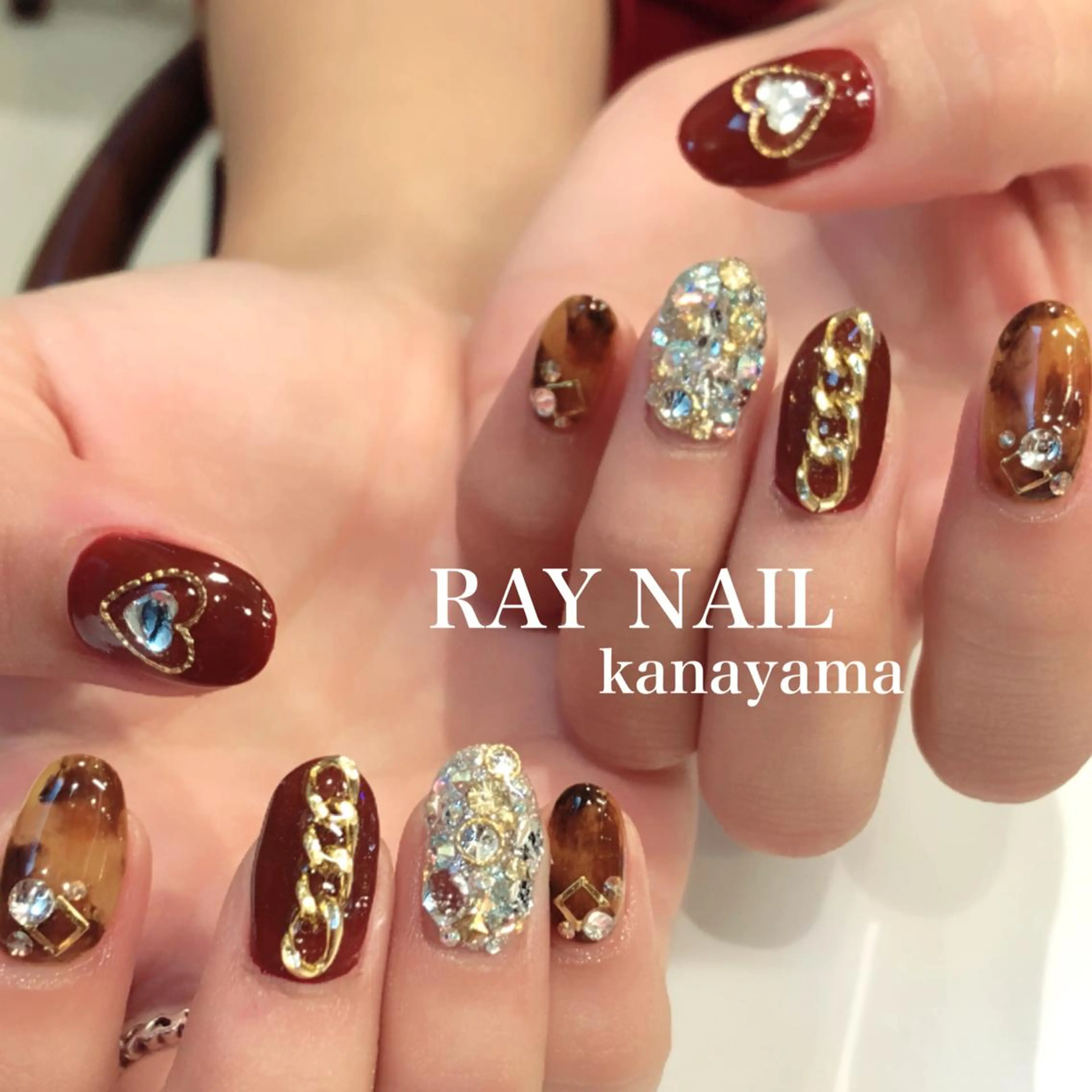 ネイル べっ甲ネイル Arowa 伊田のネイルデザイン