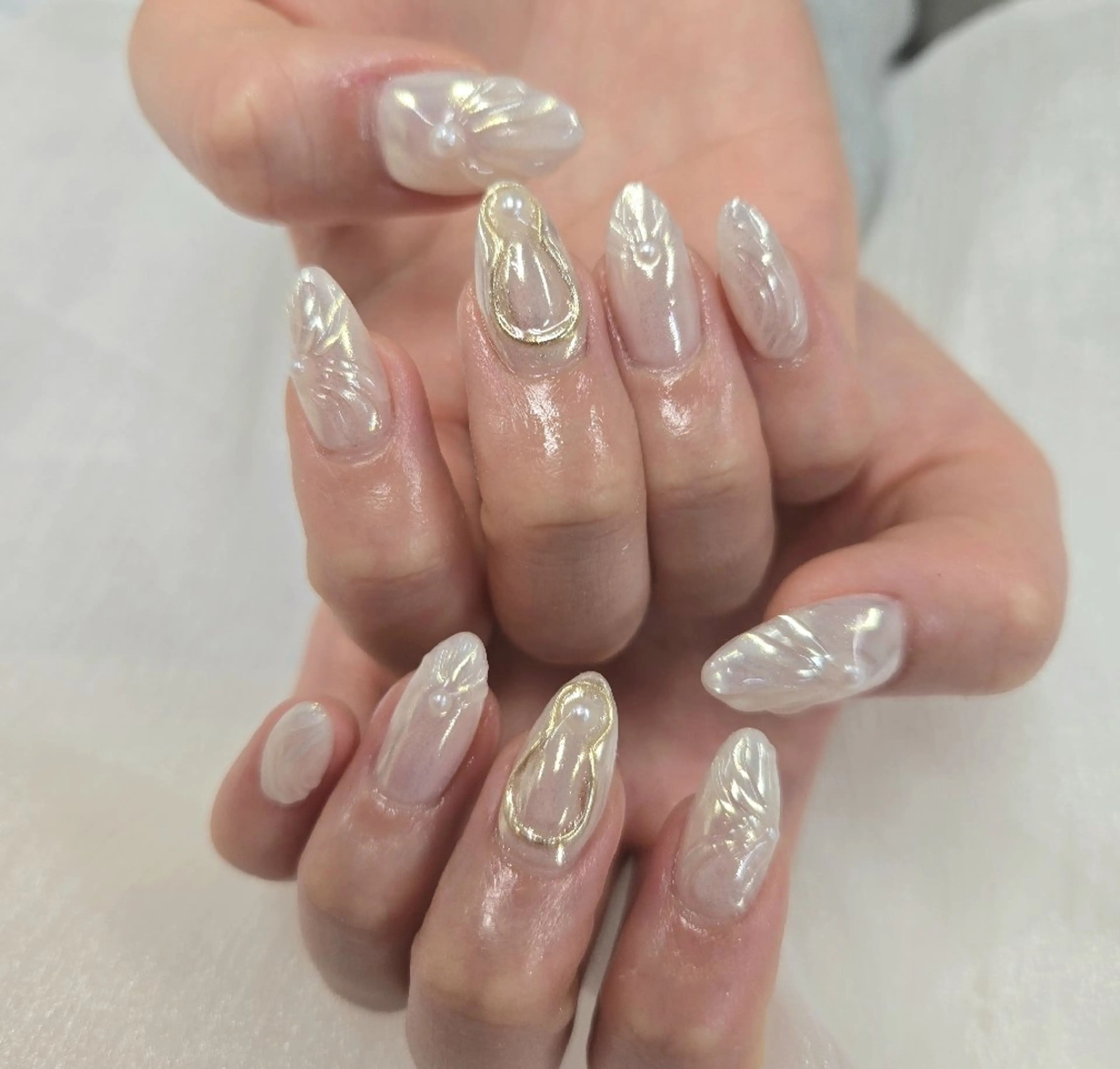 ネイル アートネイル オーロラネイル チークネイル ジェルネイル グラデーション ハンドネイル 河野ちえ (雑誌掲載サロン)のネイルデザイン