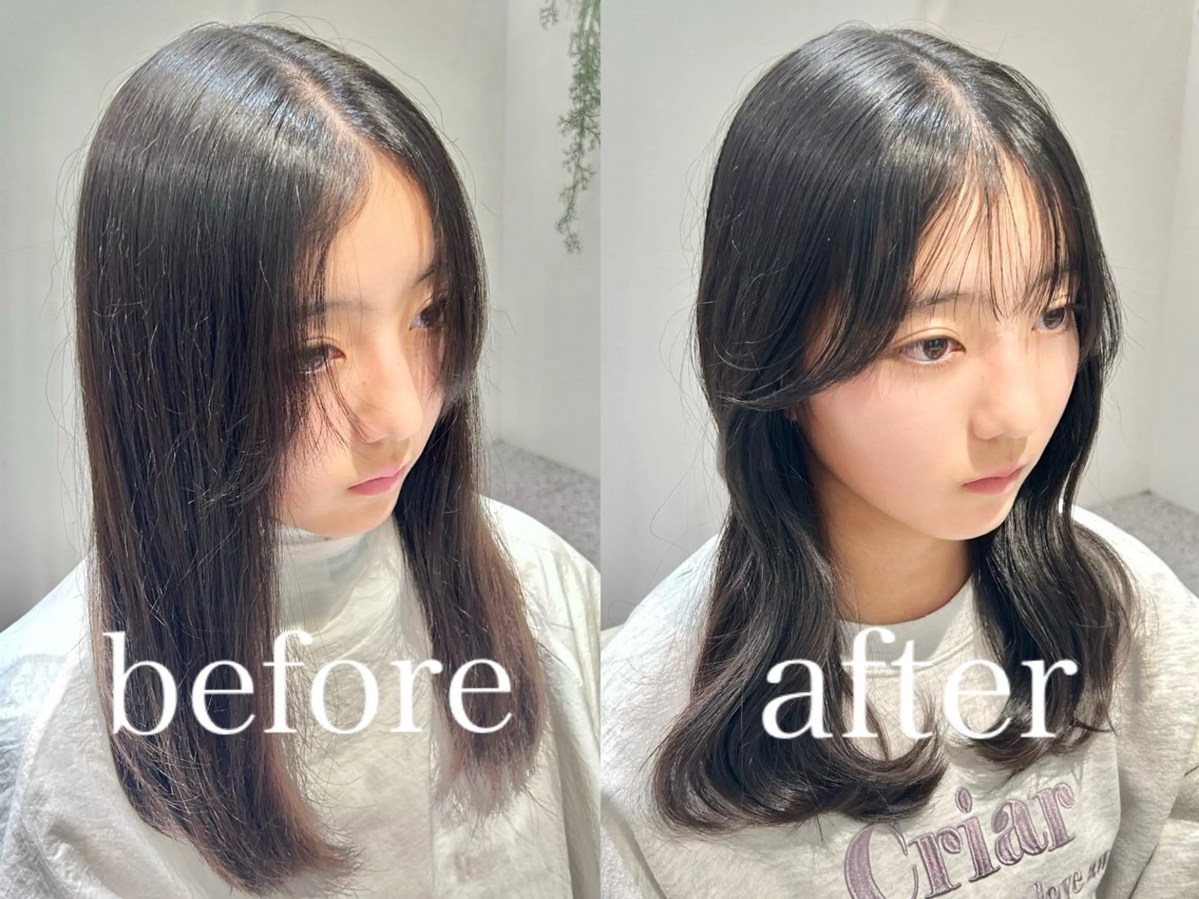 セミロング ヘアアレンジ 顔周りカット 韓国風ヘア 韓国マツエク/まつパ 🎀misaki🎀のマツエク・マツパデザイン