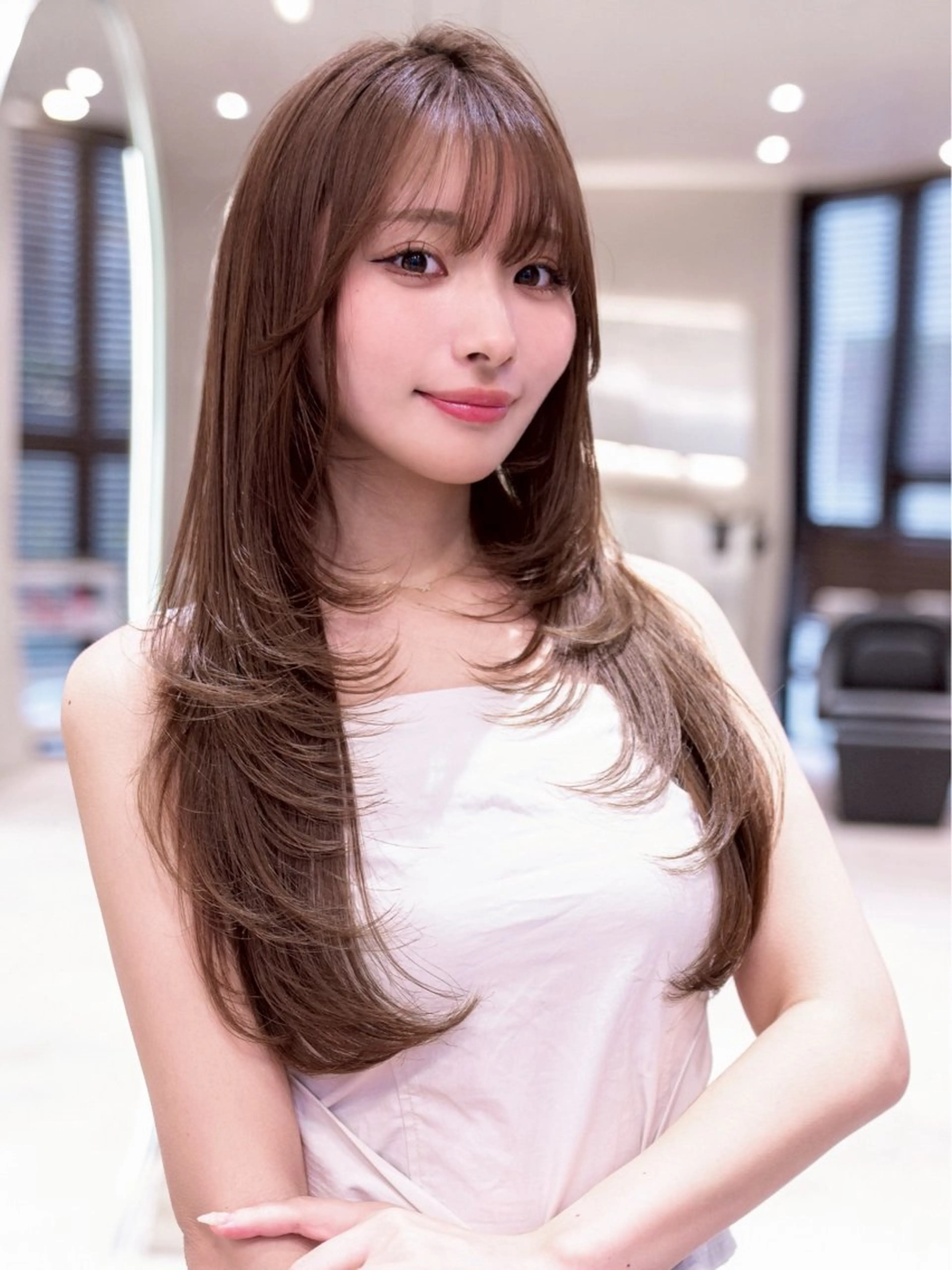 ロング カラー カット ヘアカラー トリートメント 渋谷🎀透明感カラー レイヤー/mikuのヘアスタイル