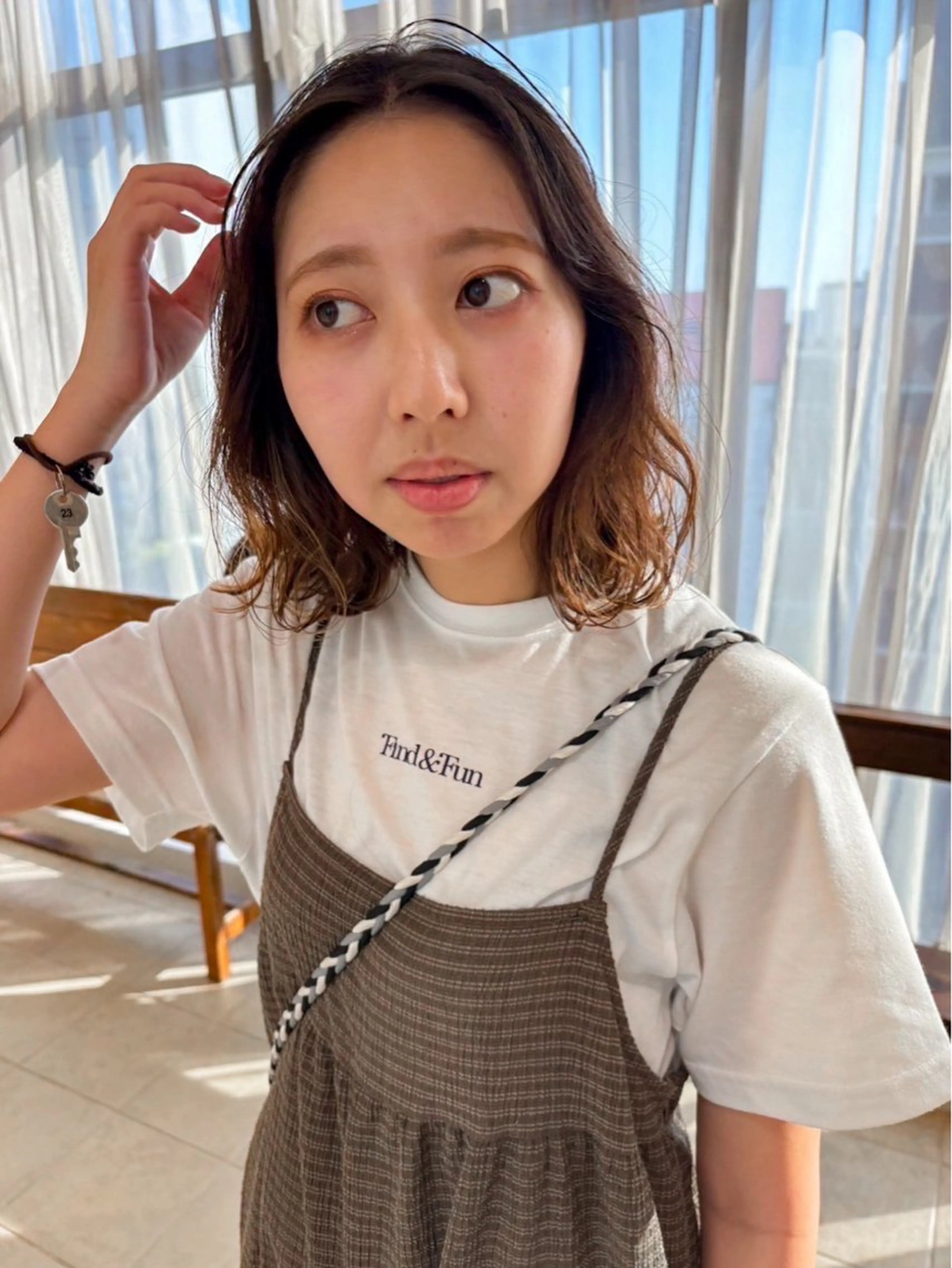 ショート パーマ ✨艶髪／透明感カラー ミユ💜のヘアスタイル