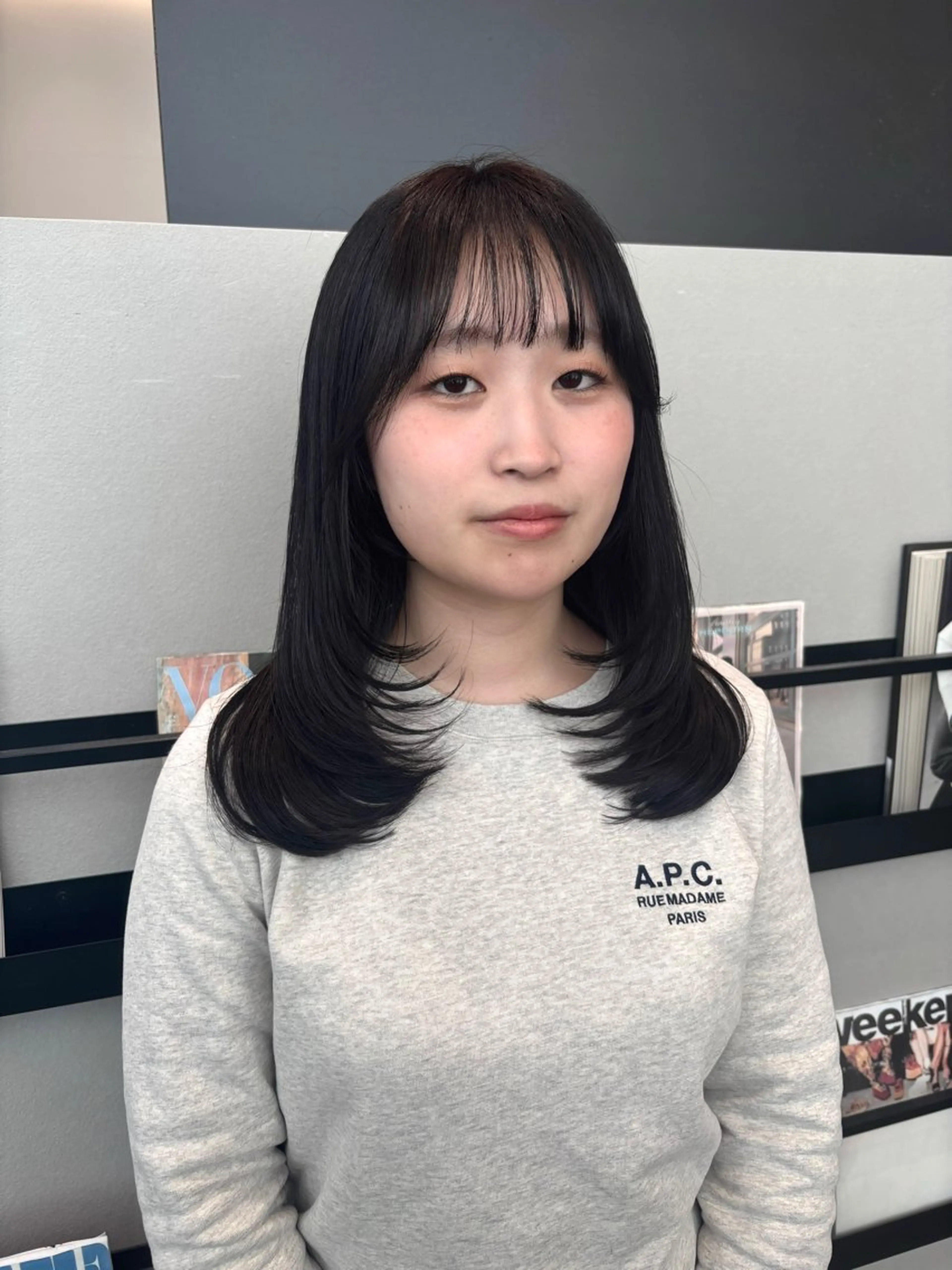 セミロング カラー ヘアアレンジ レイヤーカット 似合わせカット カット ヘアカラー トリートメント 透明感カラー/ レイヤーkotonoのヘアスタイル