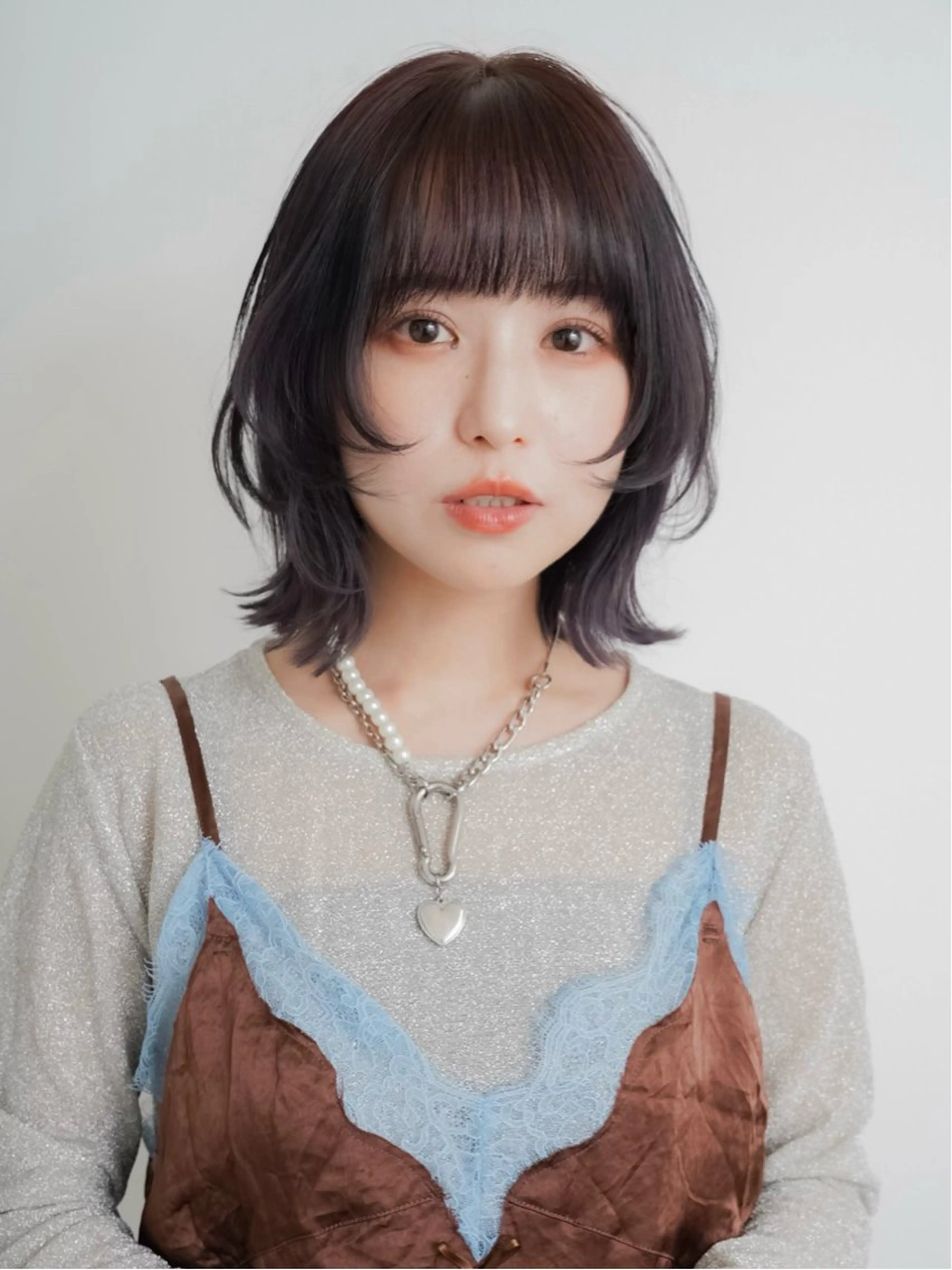 ミディアム カラー カット ヘアカラー 中嶋 夏美のヘアスタイル