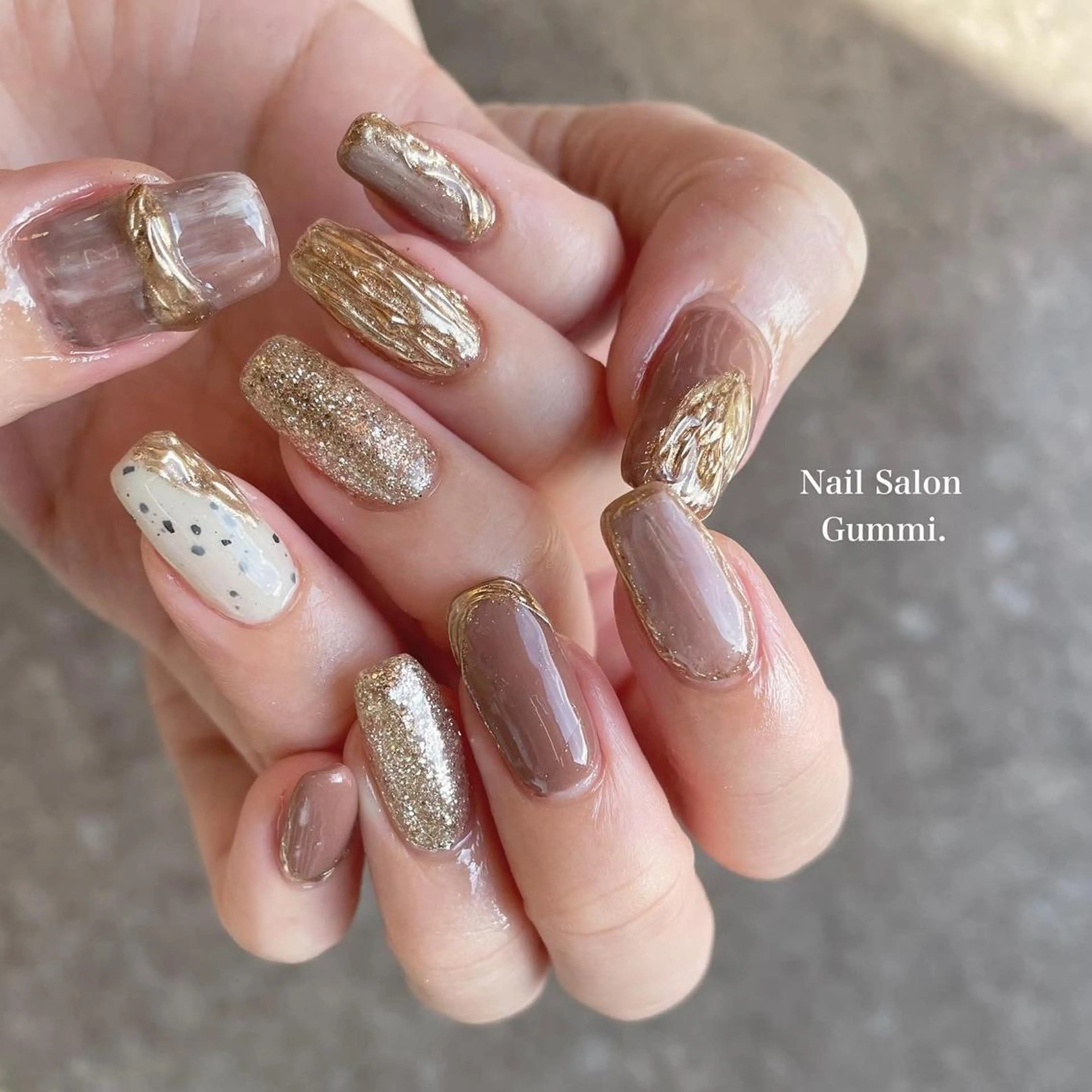 ネイル ブラウン ニュアンスネイル Nail Salon Gummi.のネイルデザイン