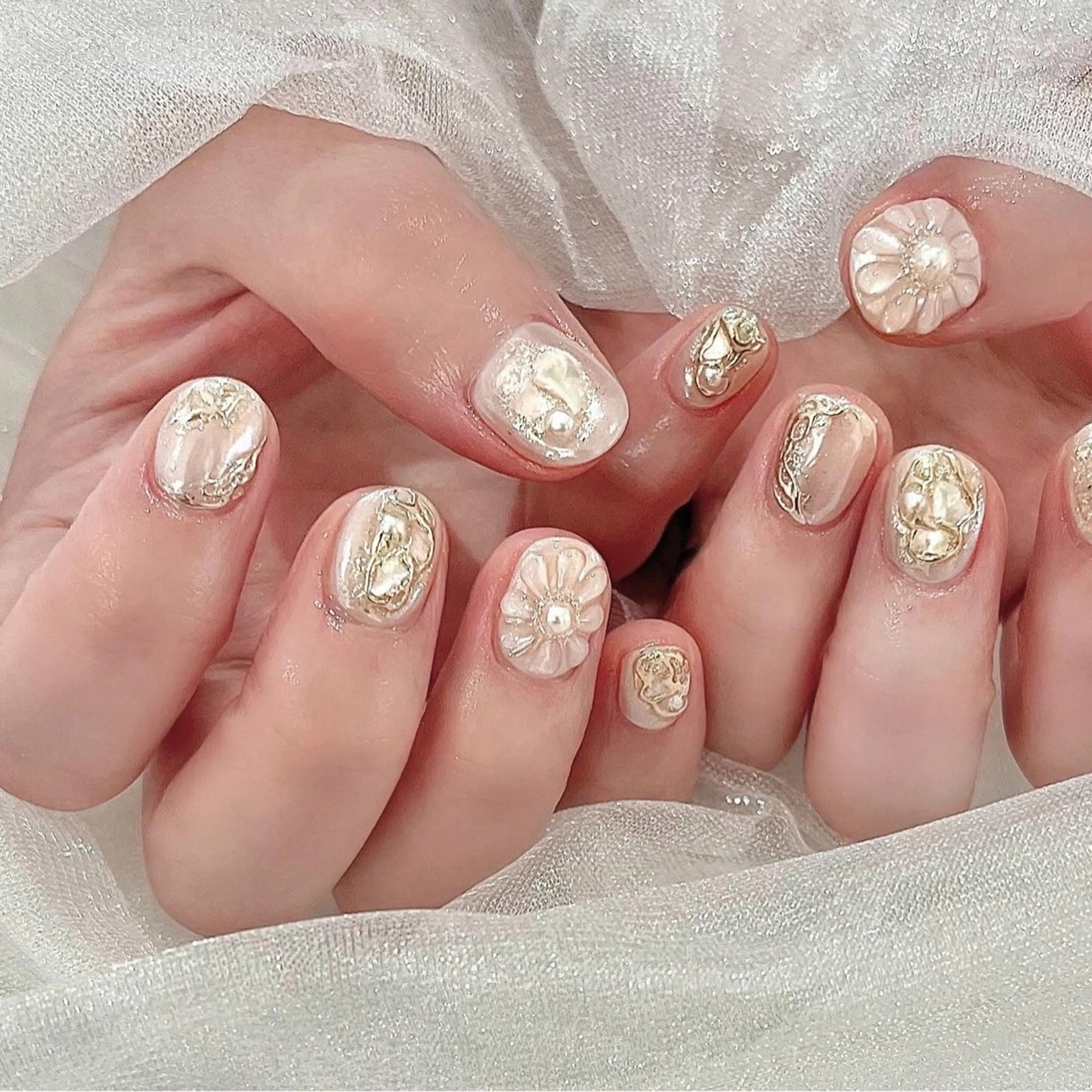 ネイル ブライダルネイル ハンドネイル hiyo🫧ネイル /渋谷💍🎀のネイルデザイン