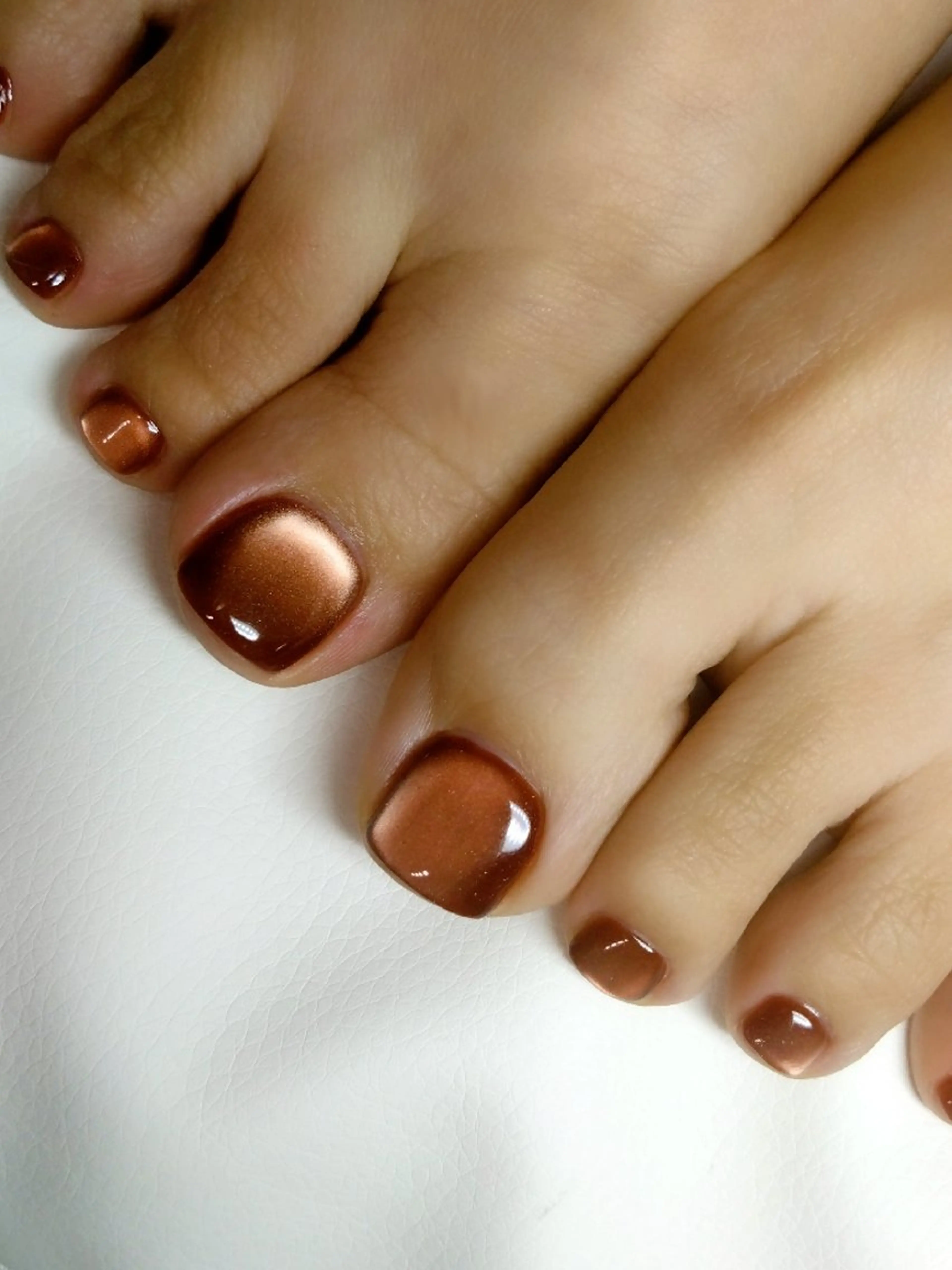 【foot】巻爪ケアジェル使用ワンカラーorマグネットネイルの写真