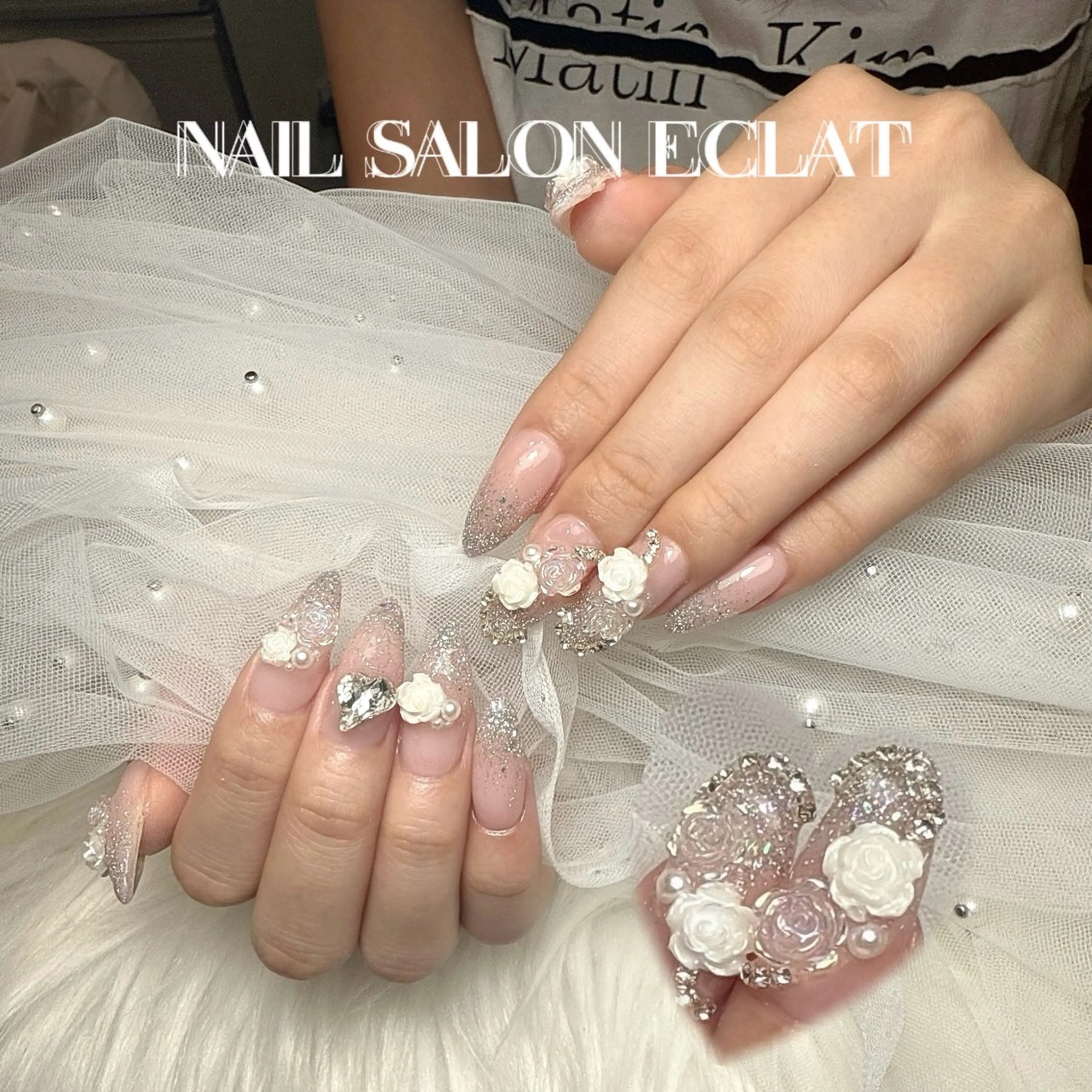 ネイル フラッシュネイル ハート ラメ(グリッター) ラメグラデーション ハンドネイル Eclat さやのネイルデザイン