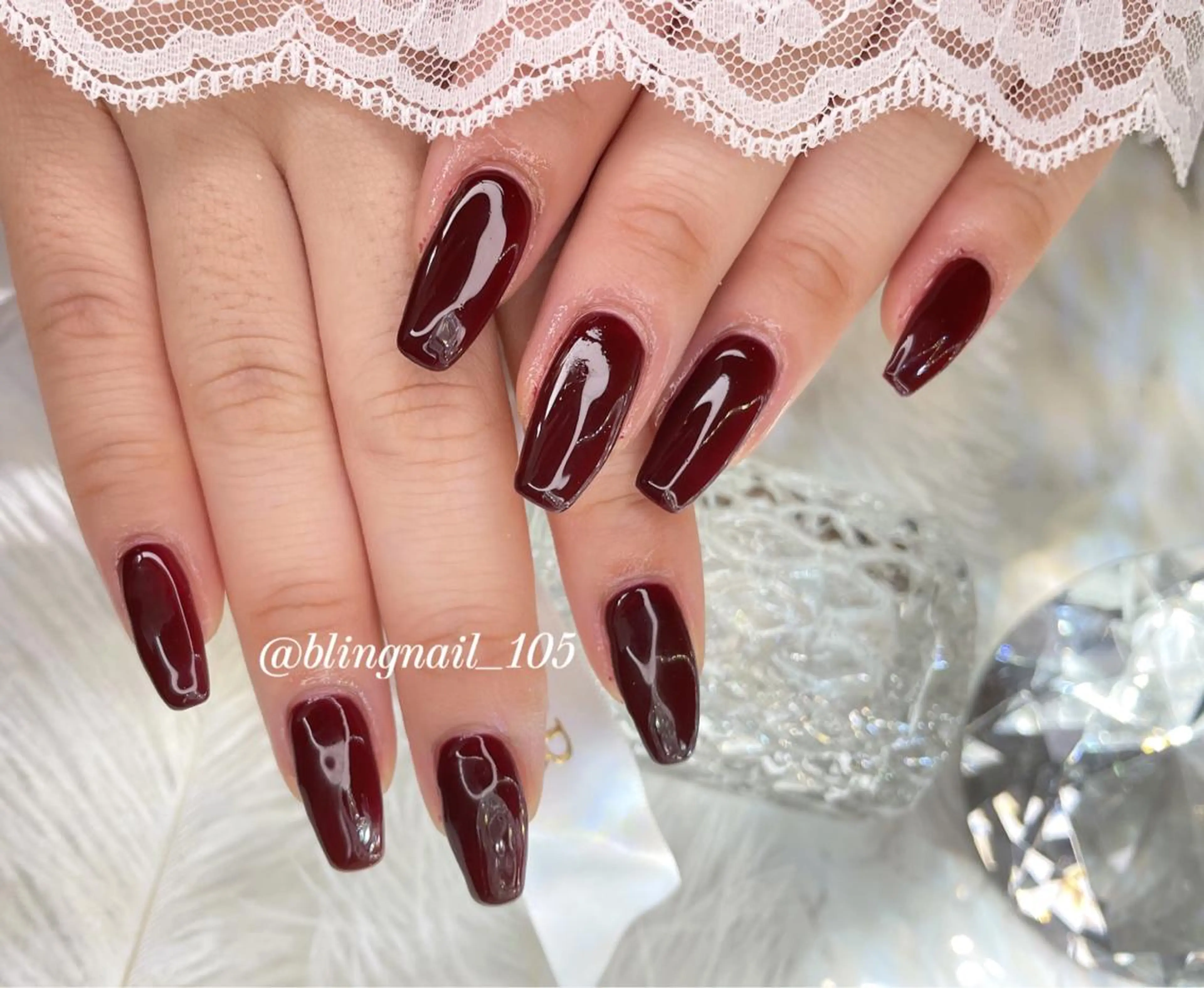 ネイル 23時まで❤︎韓国、 ワンホンネイルのネイルデザイン