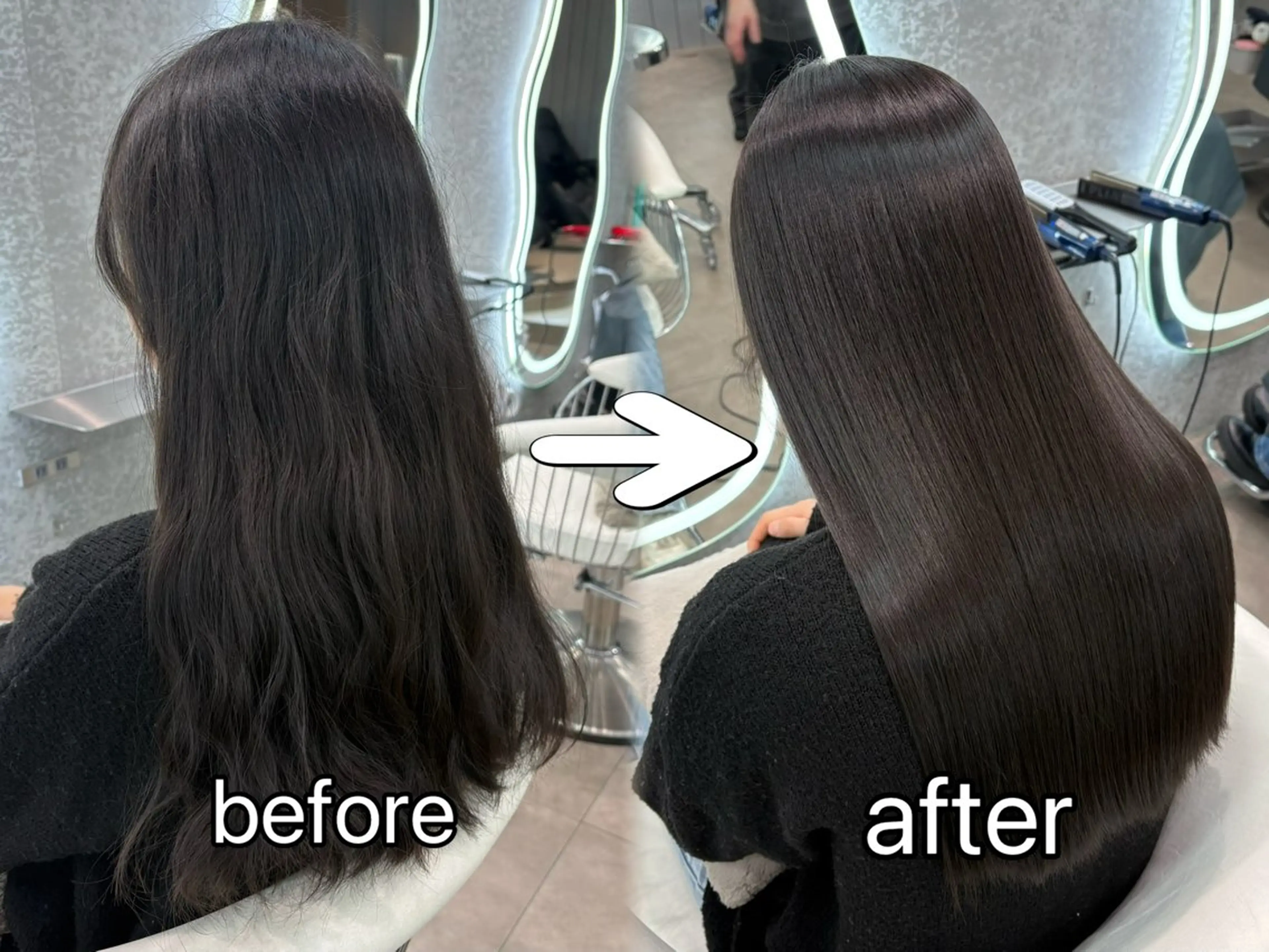 ロング カラー ヘアアレンジ アッシュ 黒髪 ブリーチ ブルーカラー ブルーブラック カット ヘアカラー 縮毛矯正 トリートメント ヘアセット 大宮‎🩵縮毛矯正 髪質改善 佐藤 和のヘアスタイル