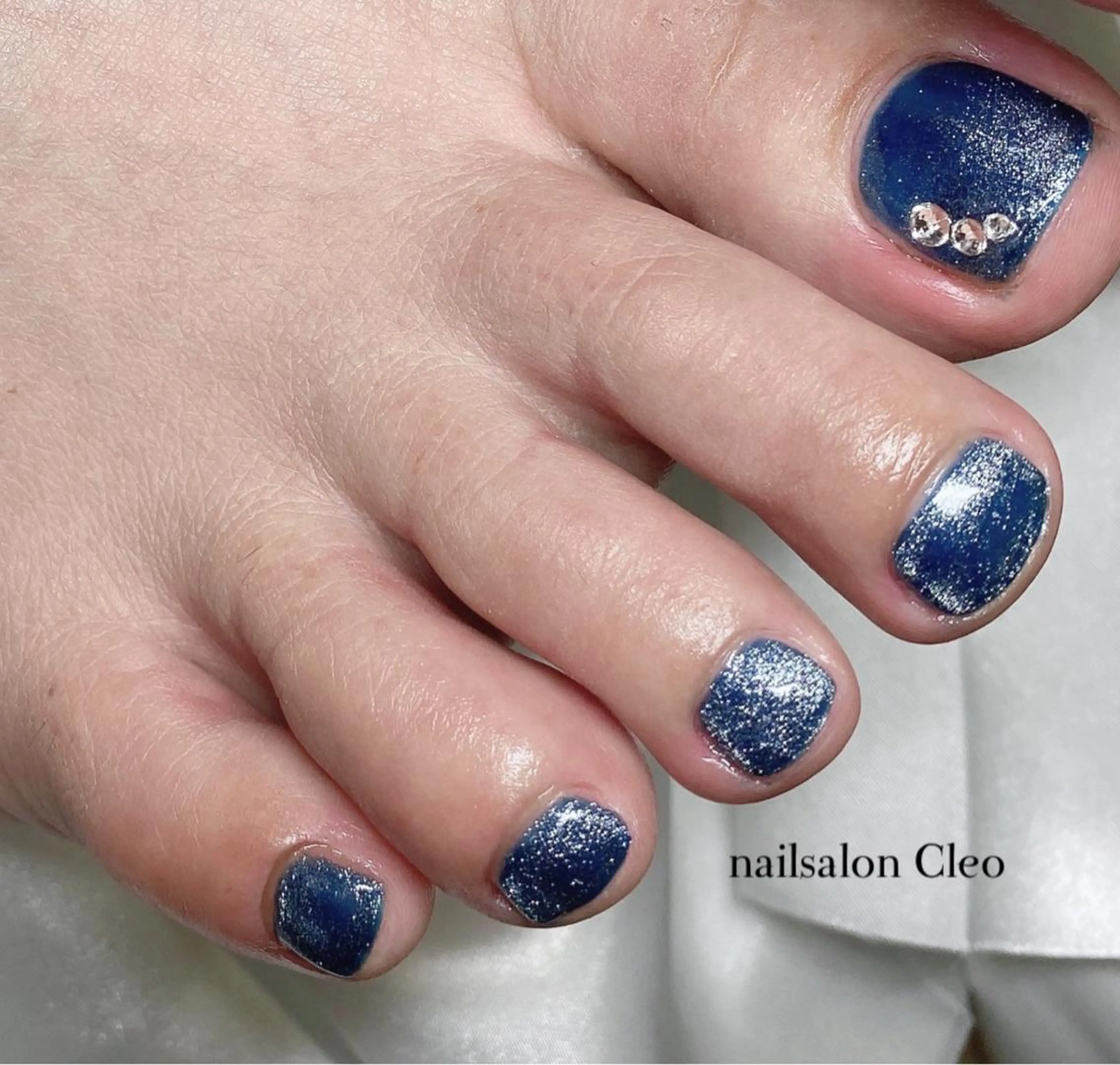 ネイル ブルー マグネットネイル ワンカラーネイル Cleo クレオのネイルデザイン
