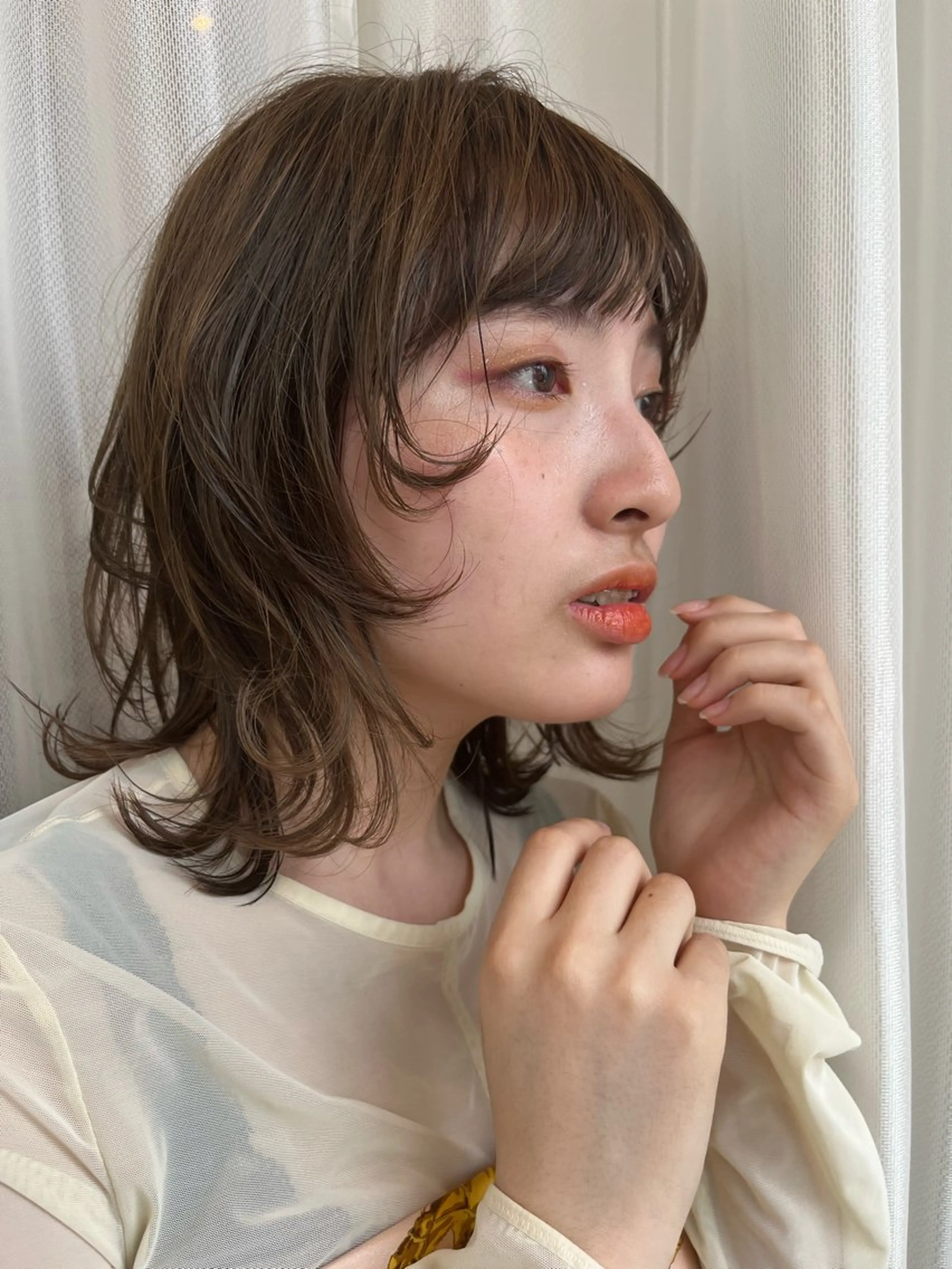 ミディアム カラー ヘアカラー ヘッドスパ 無料カットモデル募集 ／ueno aiのヘアスタイル