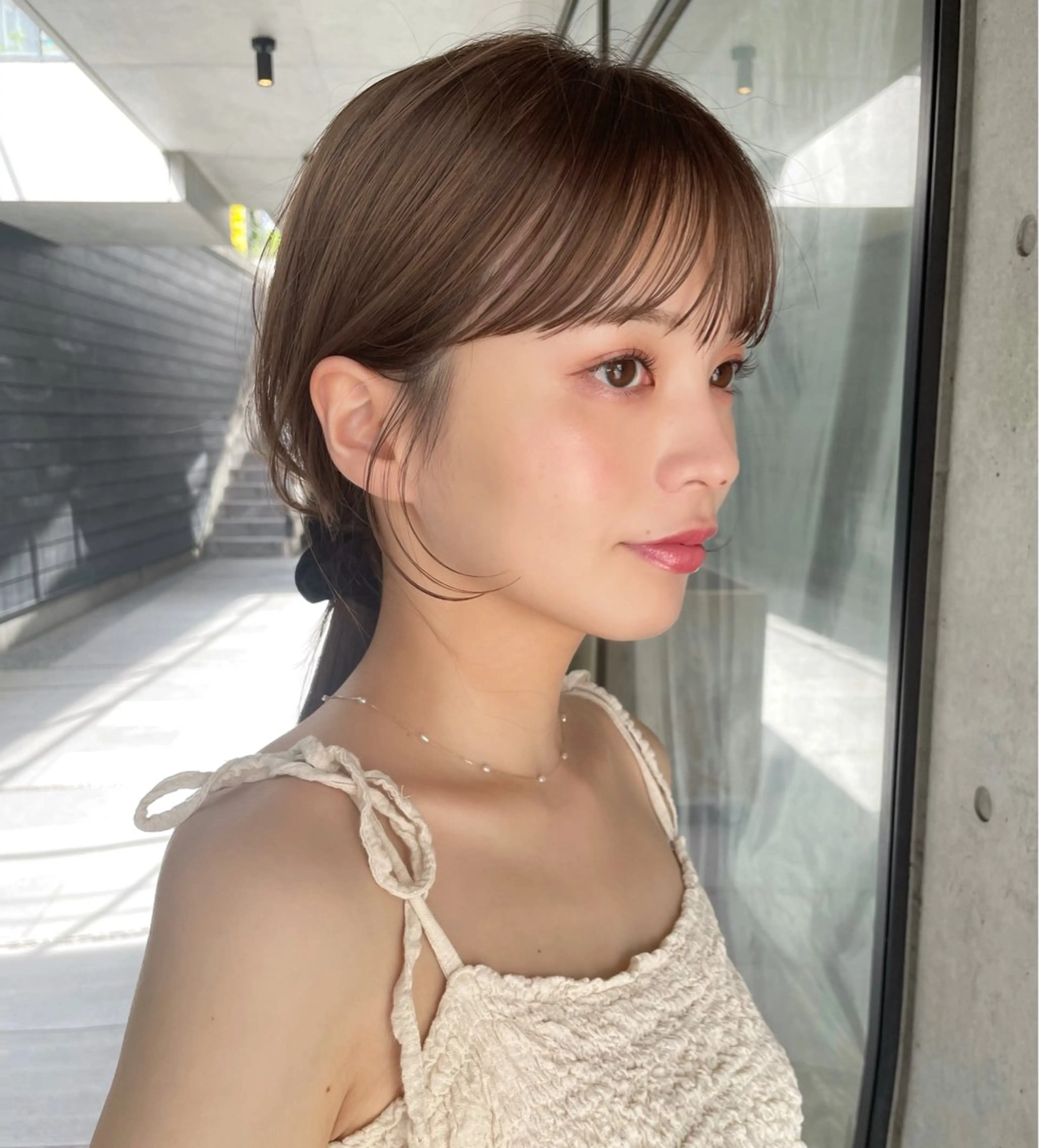 セミロング カラー ヘアアレンジ カット ヘアカラー トリートメント ヘッドスパ ヘアセット 【柔らか透明感✨/ 似合せ前髪】大石葉月のヘアスタイル