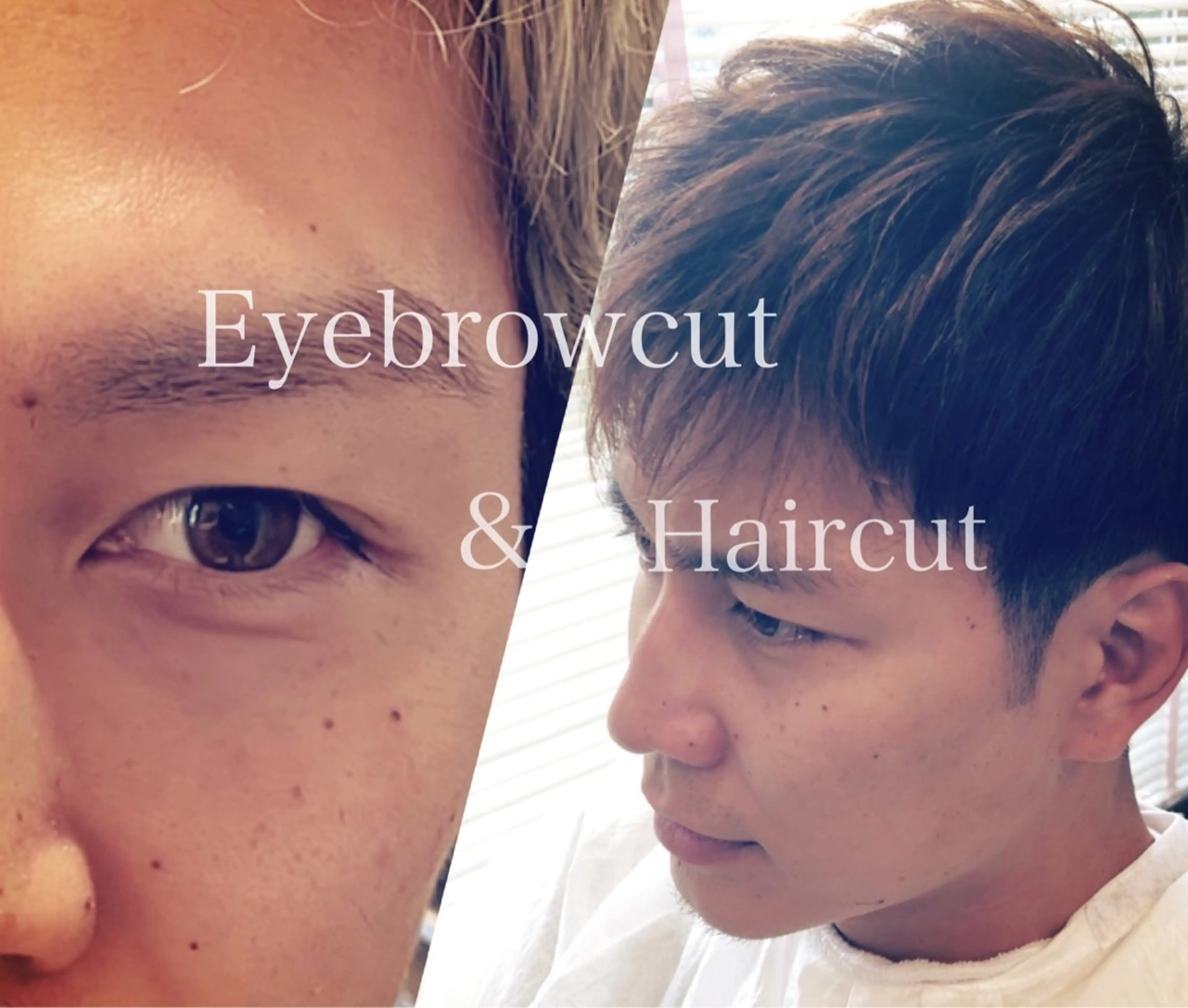 メンズの為の眉カット&ヘアカットの写真