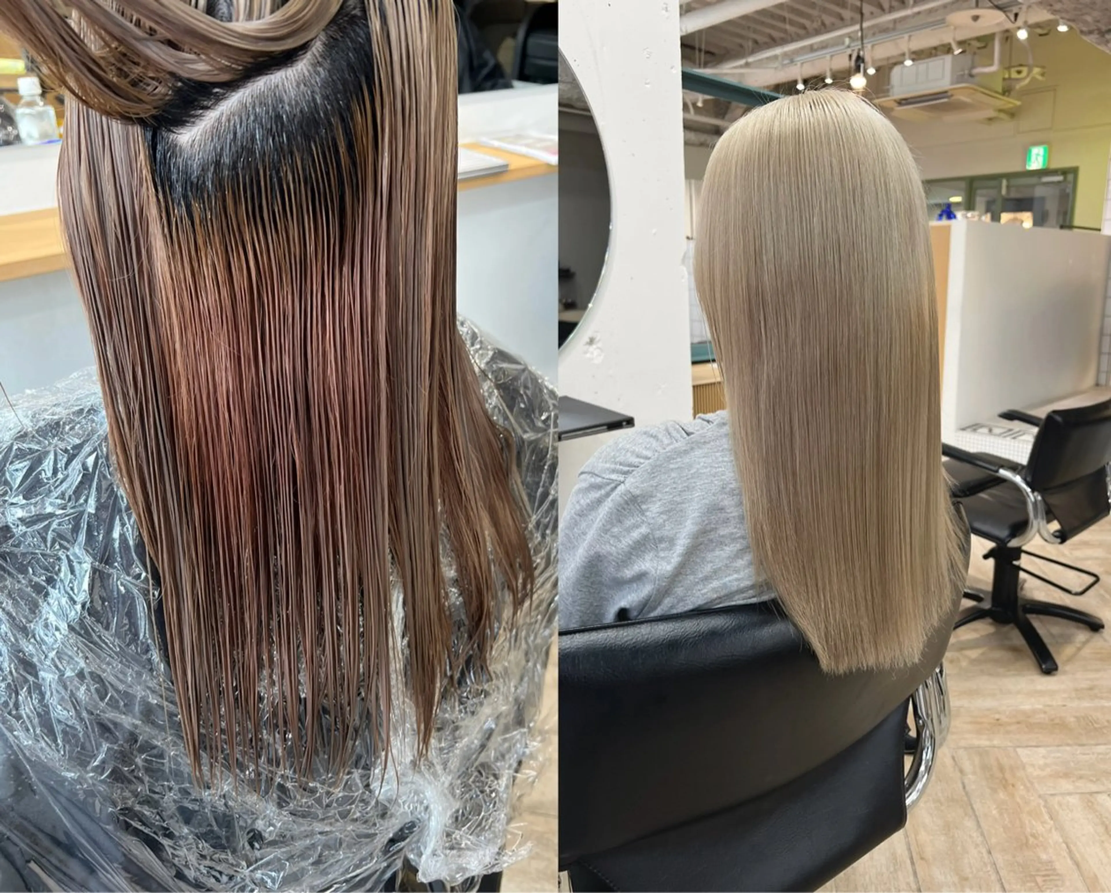 セミロング カラー ベージュカラー ブロンド ヘアカラー トリートメント ベージュ/髪質改善 新潟/万代/井上佑のヘアスタイル