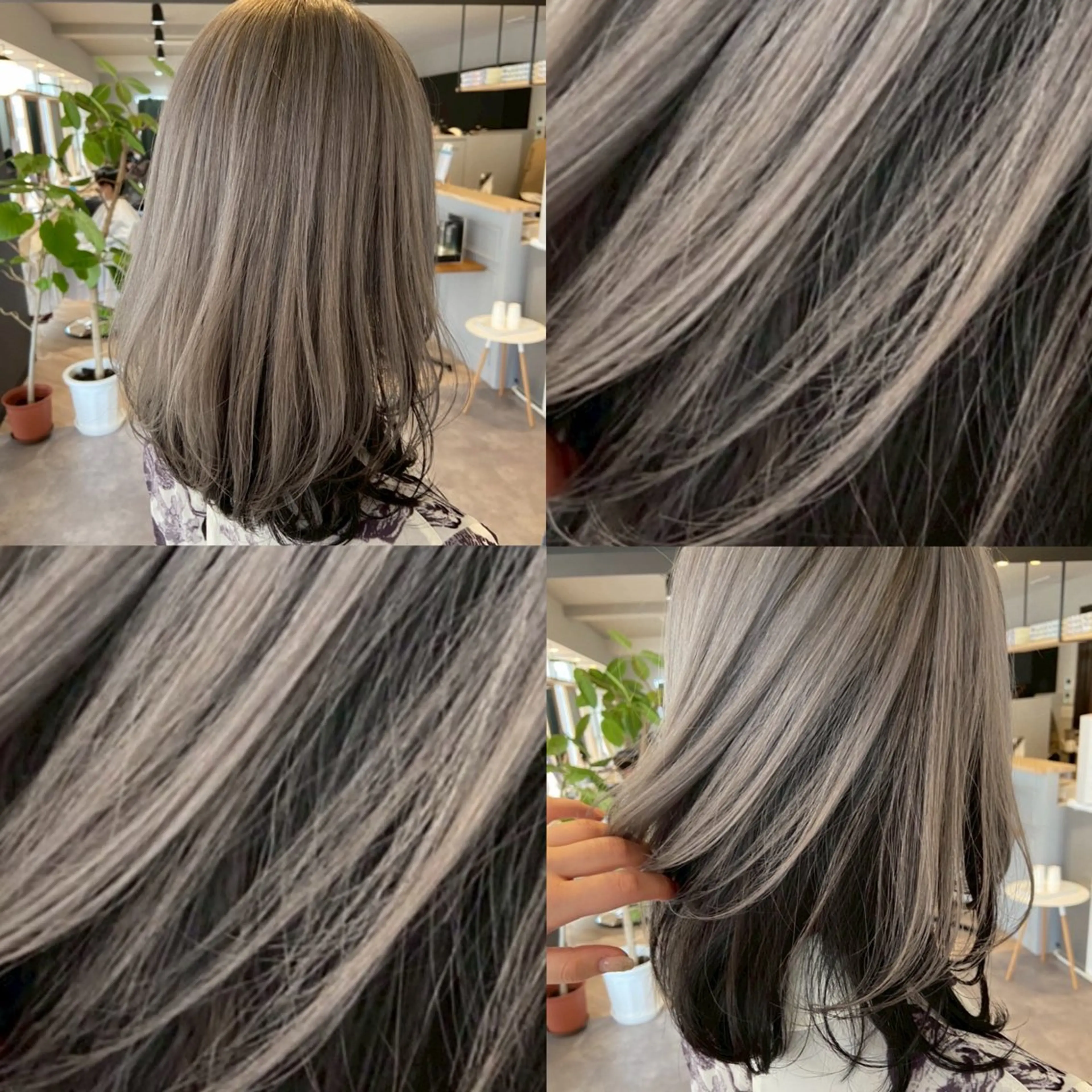 セミロング カラー ブリーチ デザインカラー ELLE&SALLY 石野のヘアスタイル