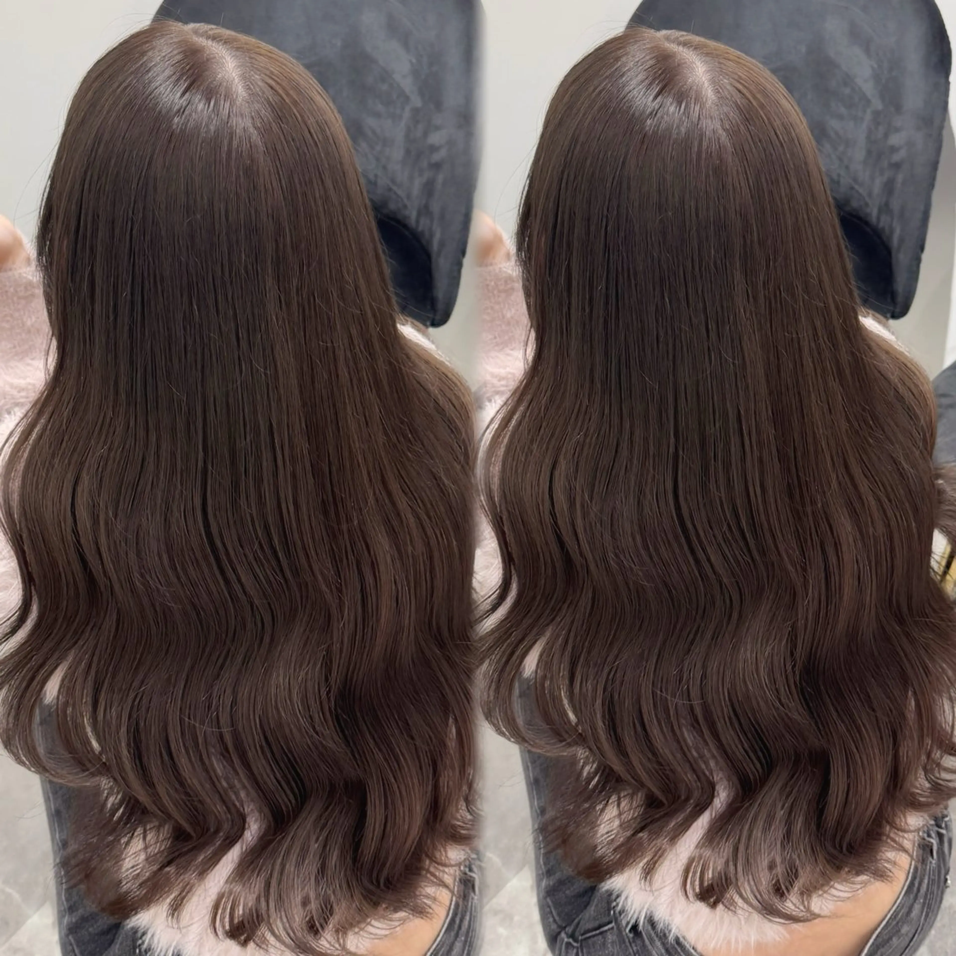 ロング カラー ブリーチ ブラウンカラー ダブルカラー グレージュ ブリーチなしカラー 渋谷/ブリーチなし カラー/ひなののヘアスタイル