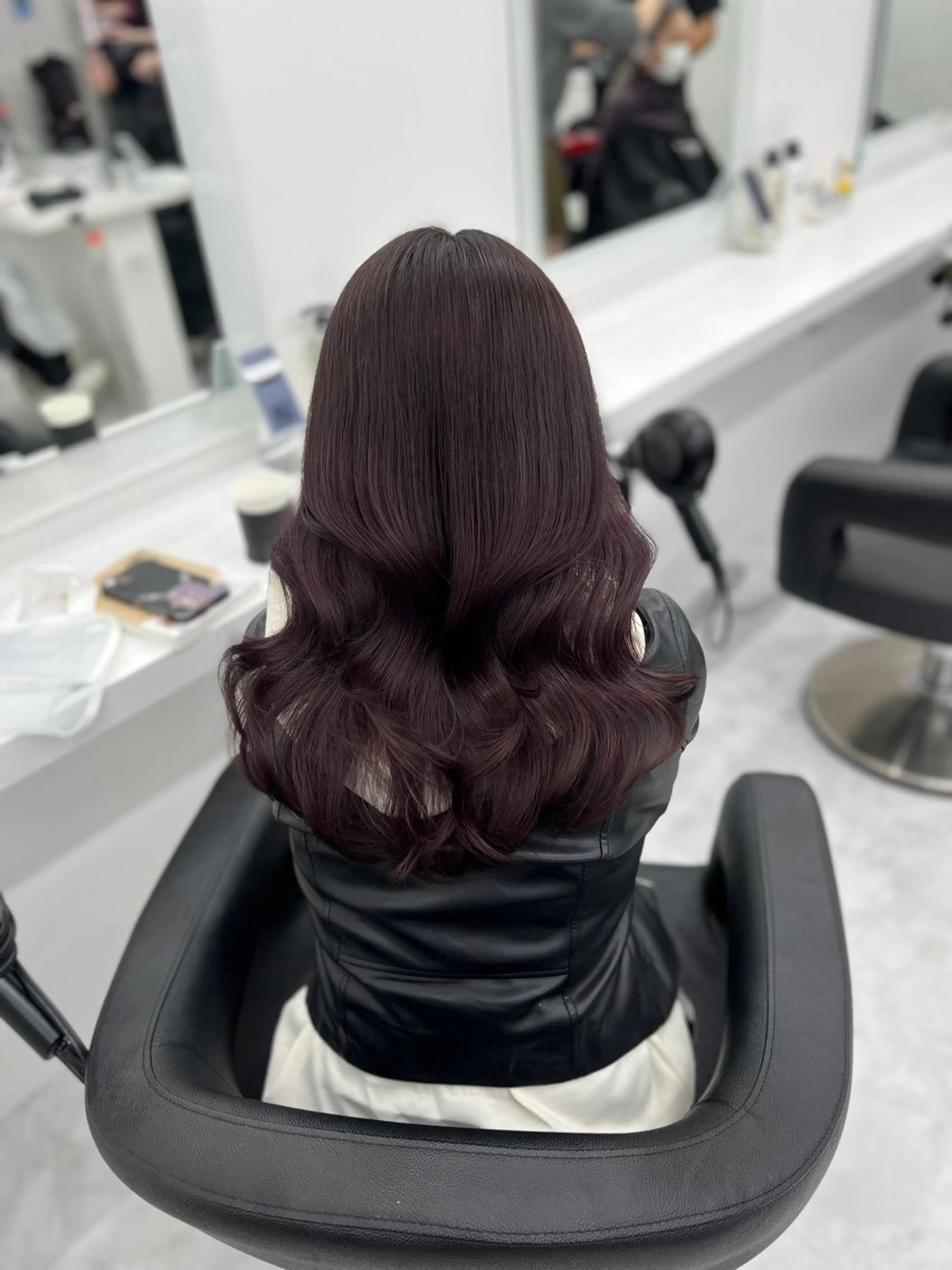 セミロング カラー ヘアカラー トリートメント ヘッドスパ ダブルカラー特化💖 韓国ヘア💖りくのヘアスタイル