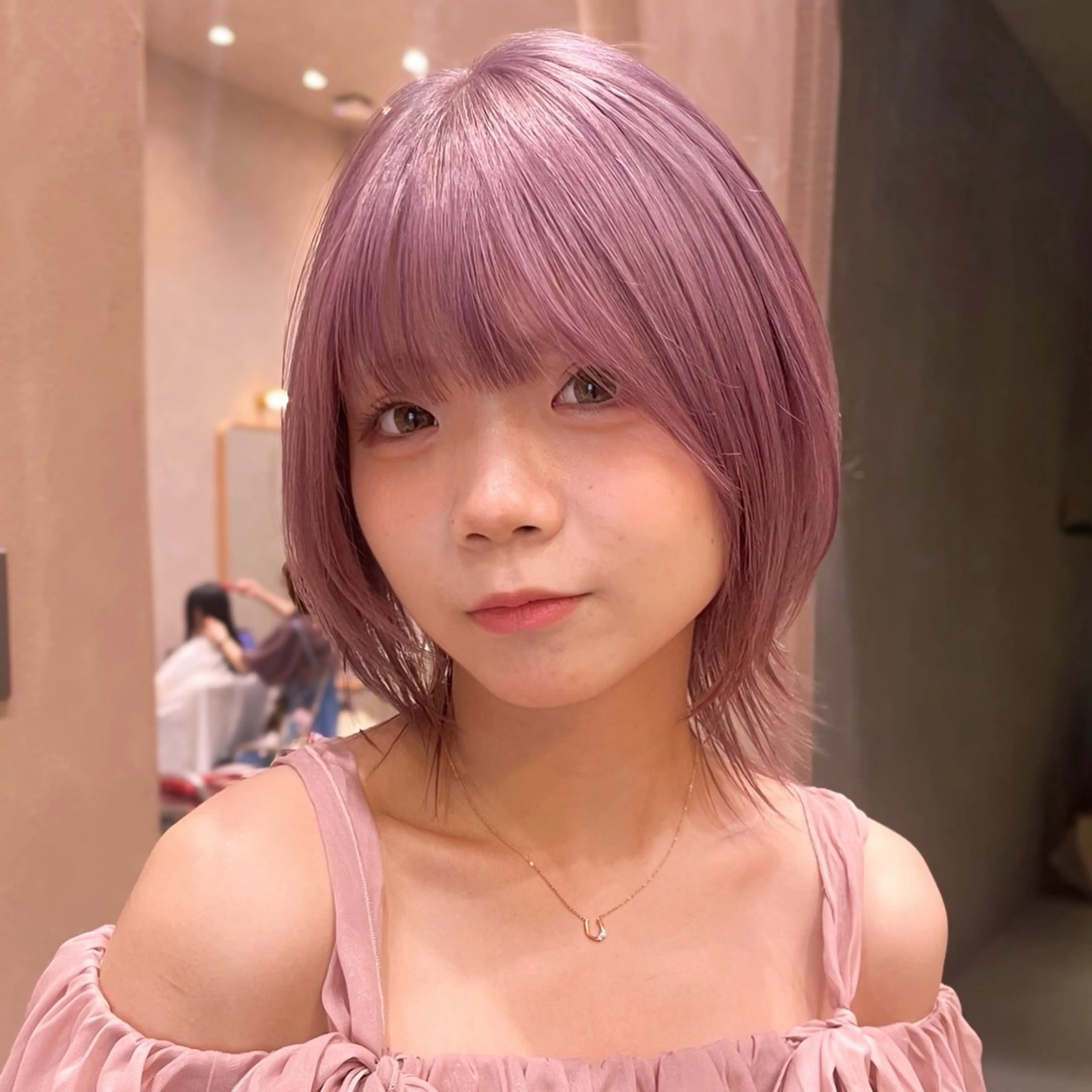 ミディアム カラー ブリーチ ラベンダーカラー ラベンダーピンク ピンクカラー ブリーチ/暖色/ ダブルカラー/ゆきなのヘアスタイル